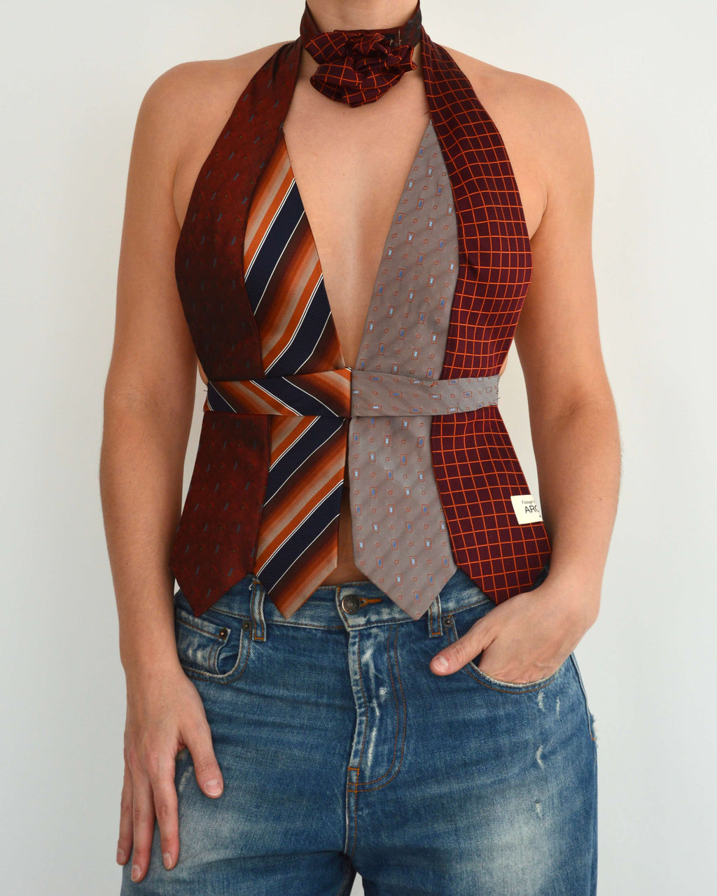 Tie Top - Blauw en rood (kleine maat)