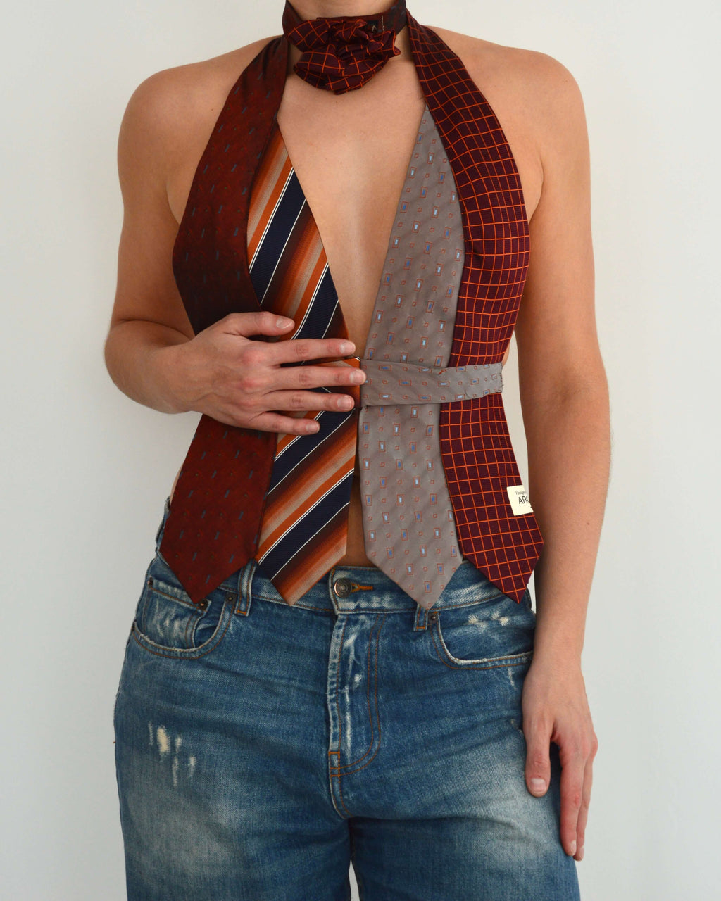 Tie Top - Blauw en rood (kleine maat)