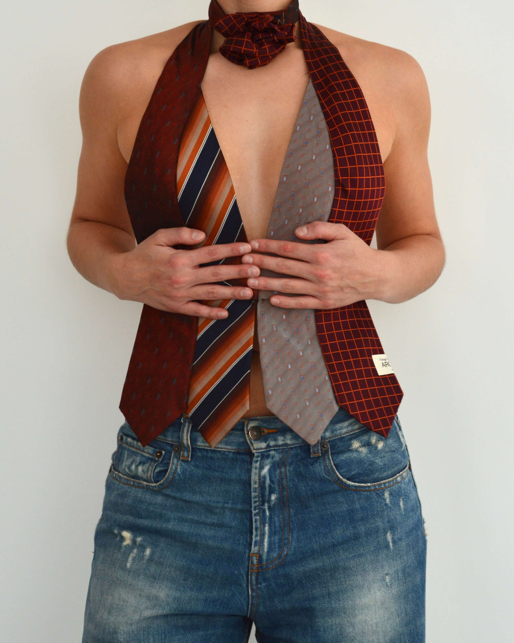 Tie Top - Blauw en rood (kleine maat)