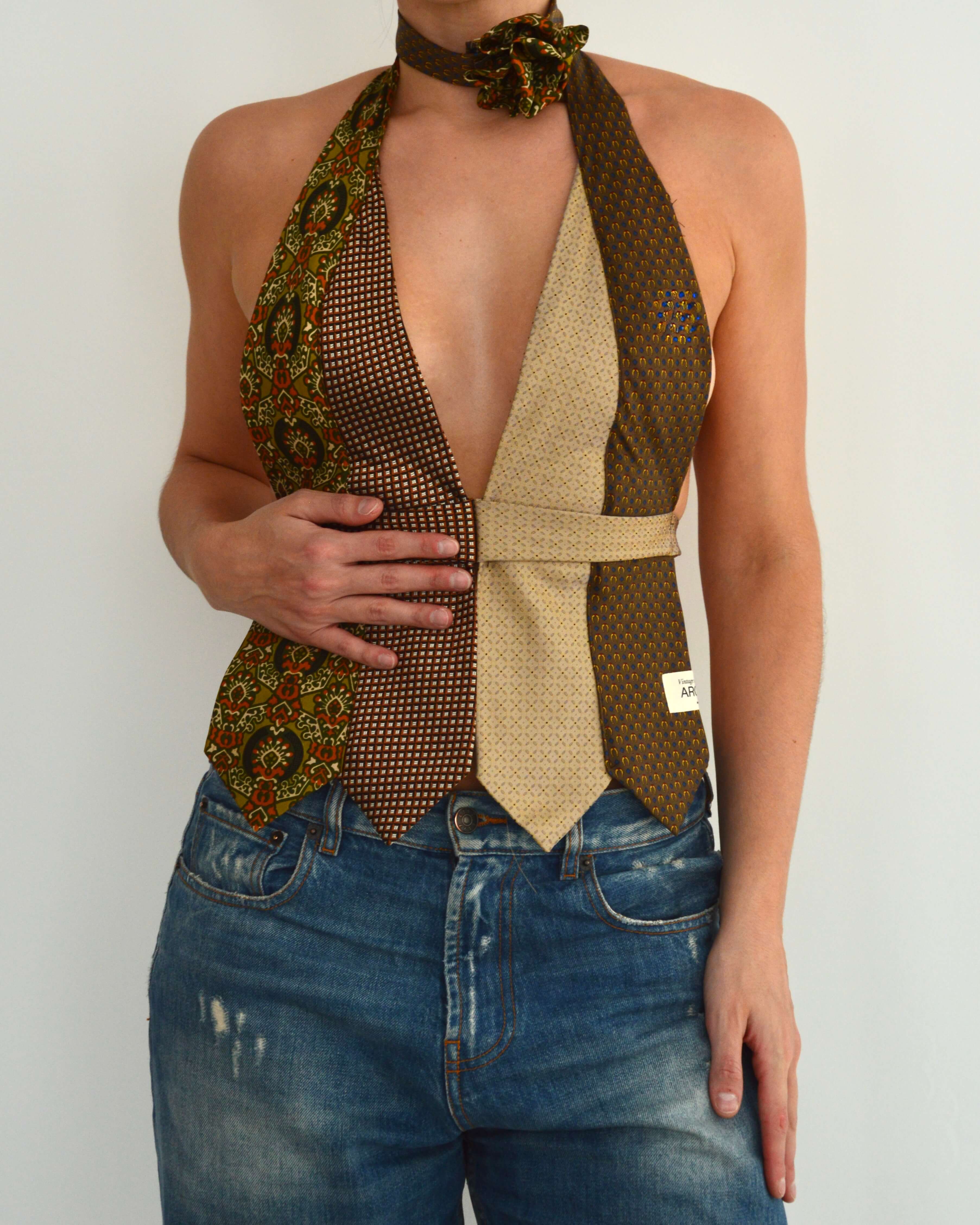 Top con lazo - Azules y rojos (talla pequeña)