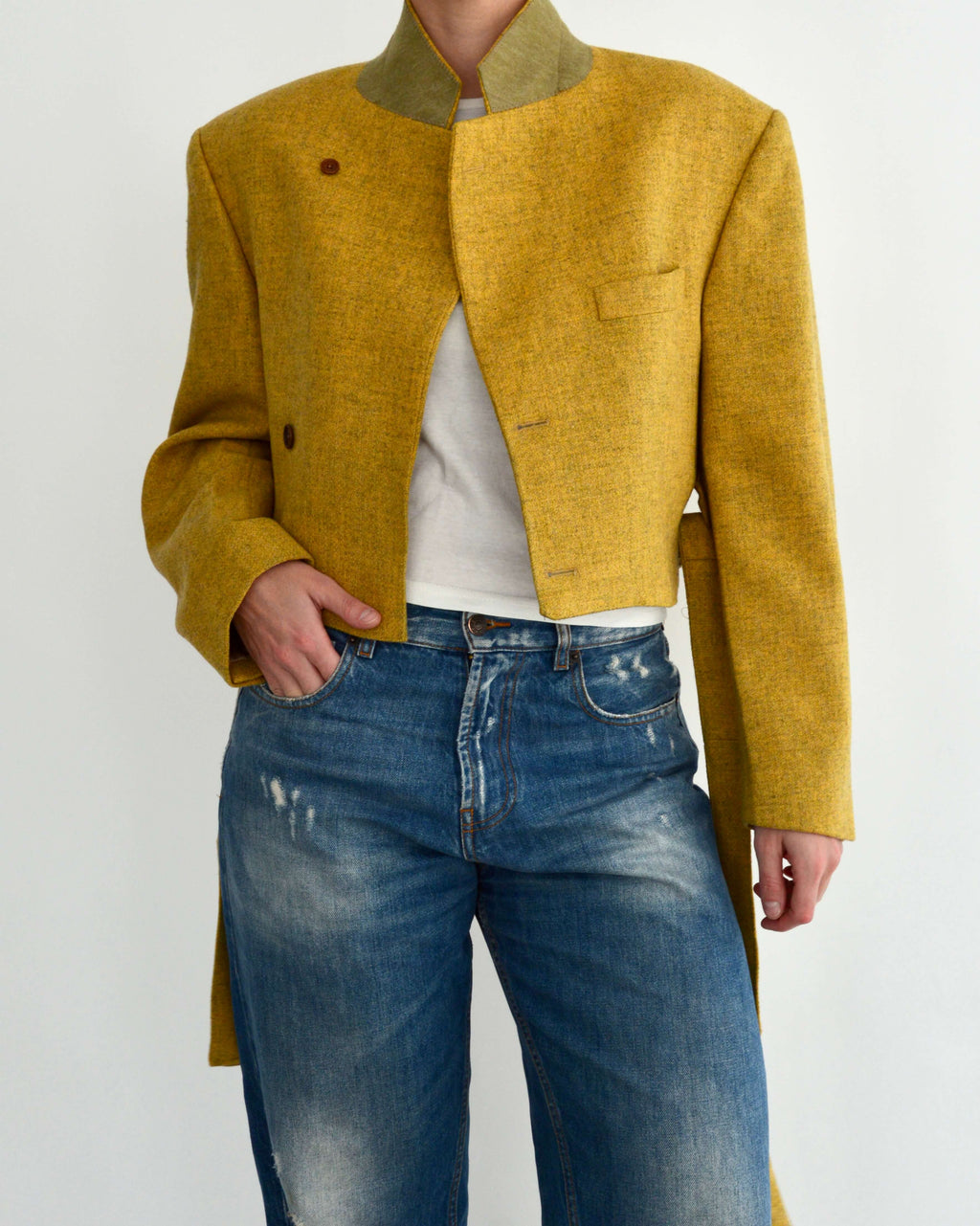 Tied-up Blazer - Yellow (L)