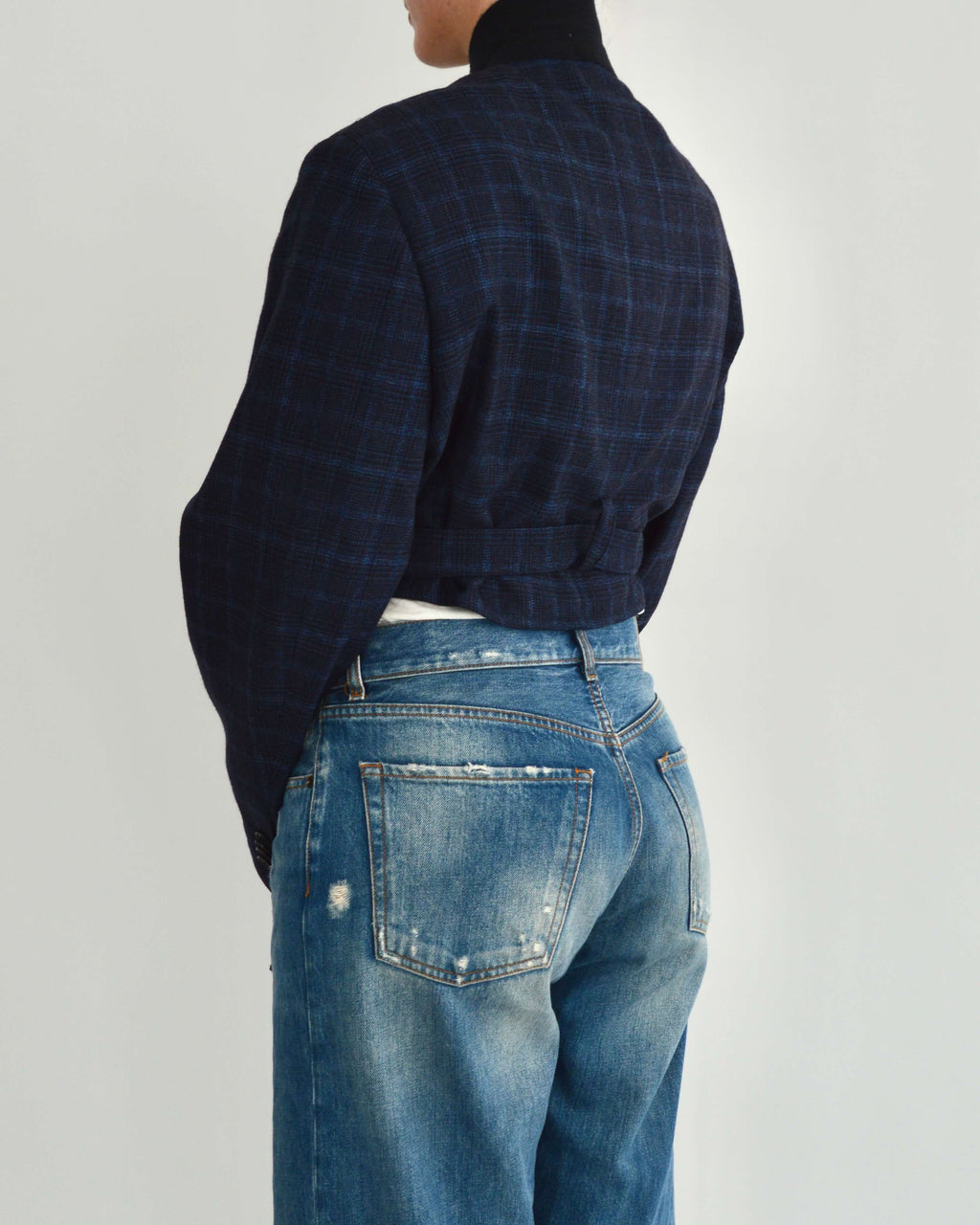 Tied-up Blazer - Blue Checkred (S)