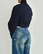 Tied-up Blazer - Blue Checkred (S)