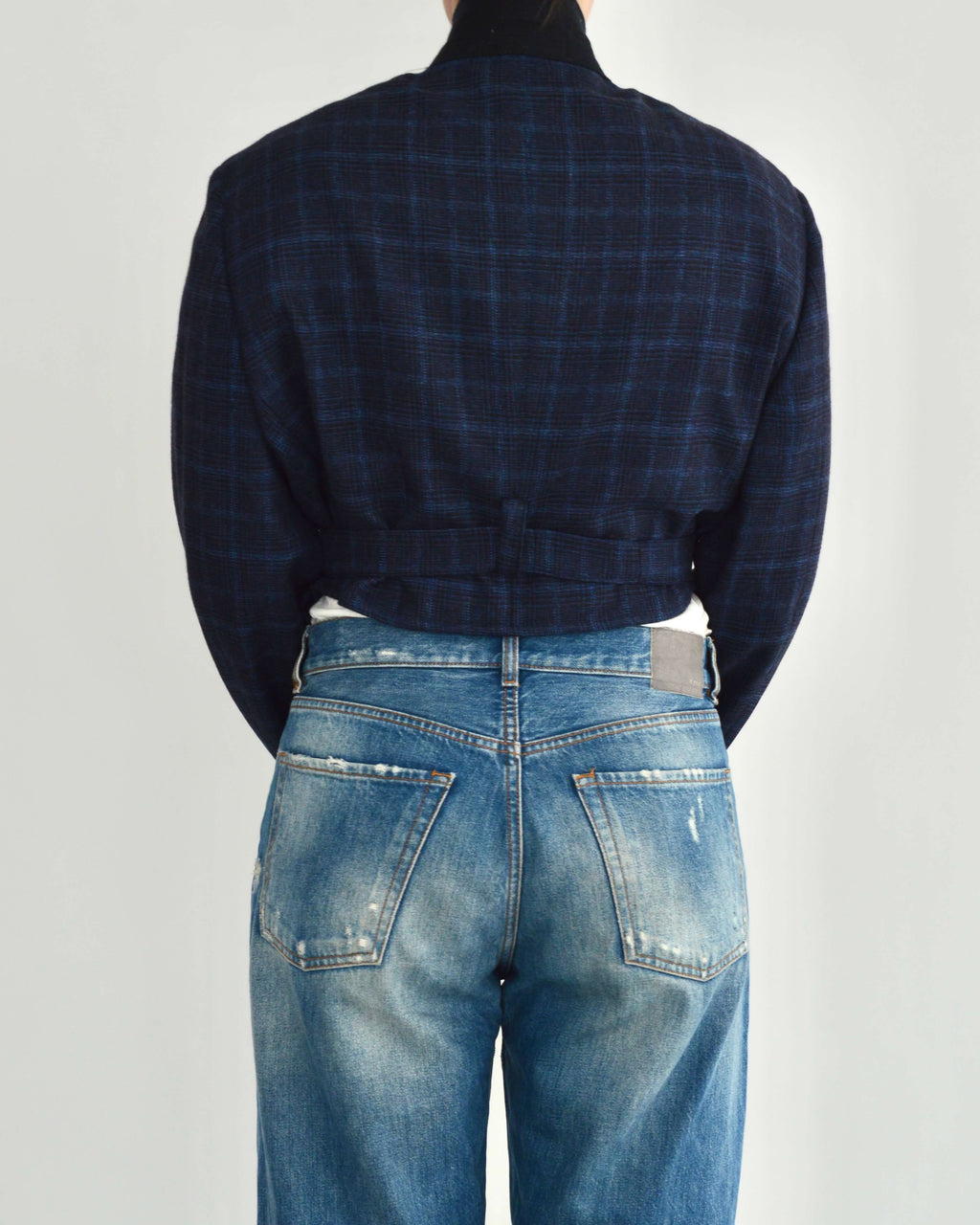 Tied-up Blazer - Blue Checkred (S)