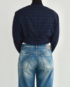 Tied-up Blazer - Blue Checkred (S)