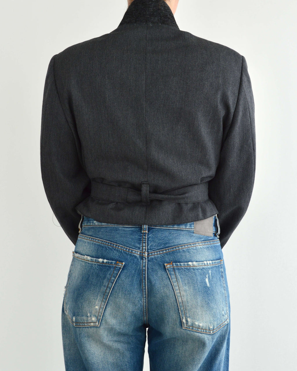 Tied-up Blazer - Plain Grey (S)