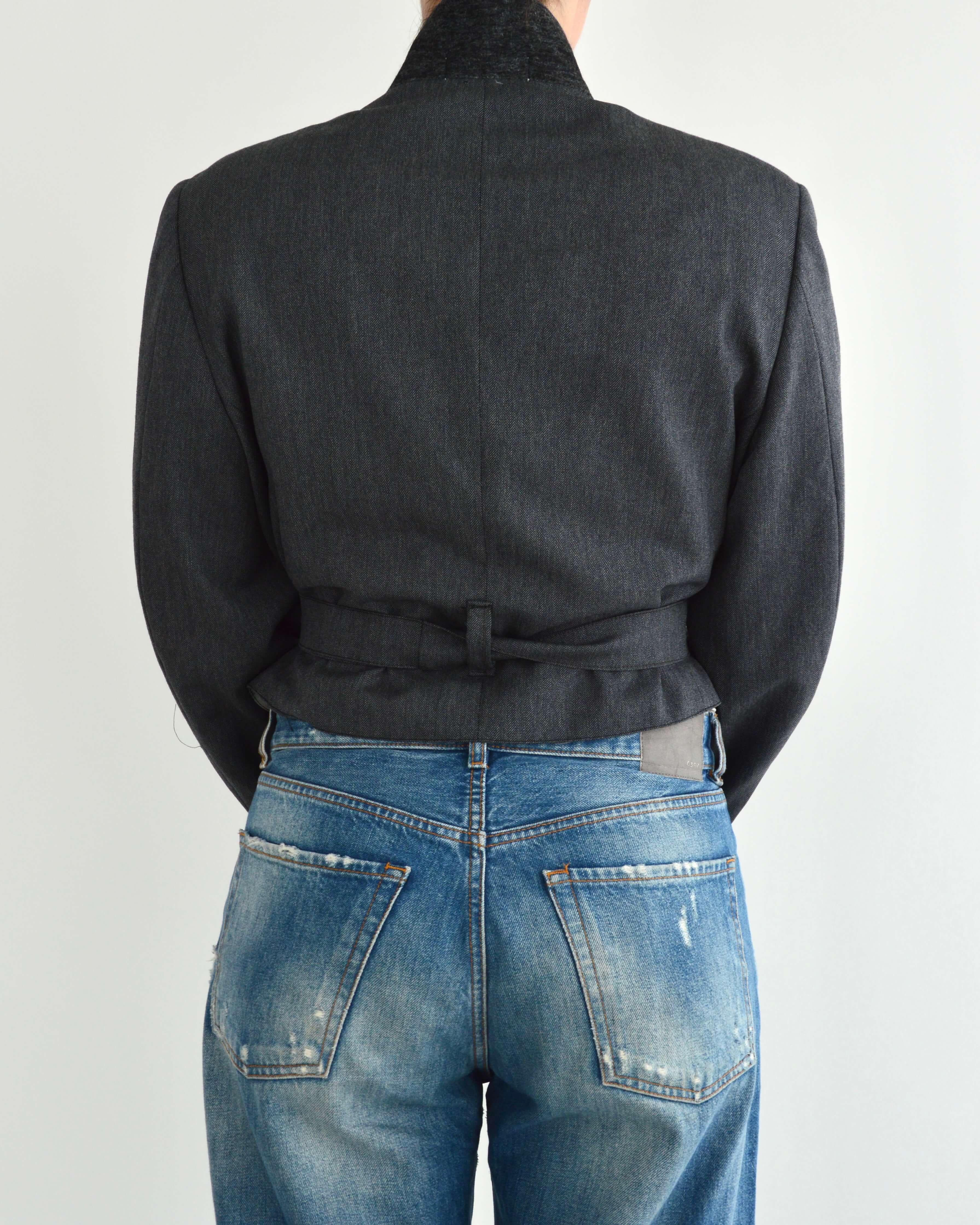 Tied-up Blazer - Plain Grey (S)