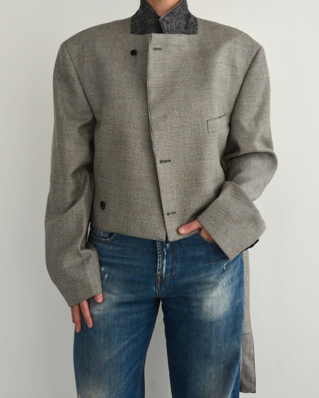 Tied-up Blazer - Textured Grey (XL)