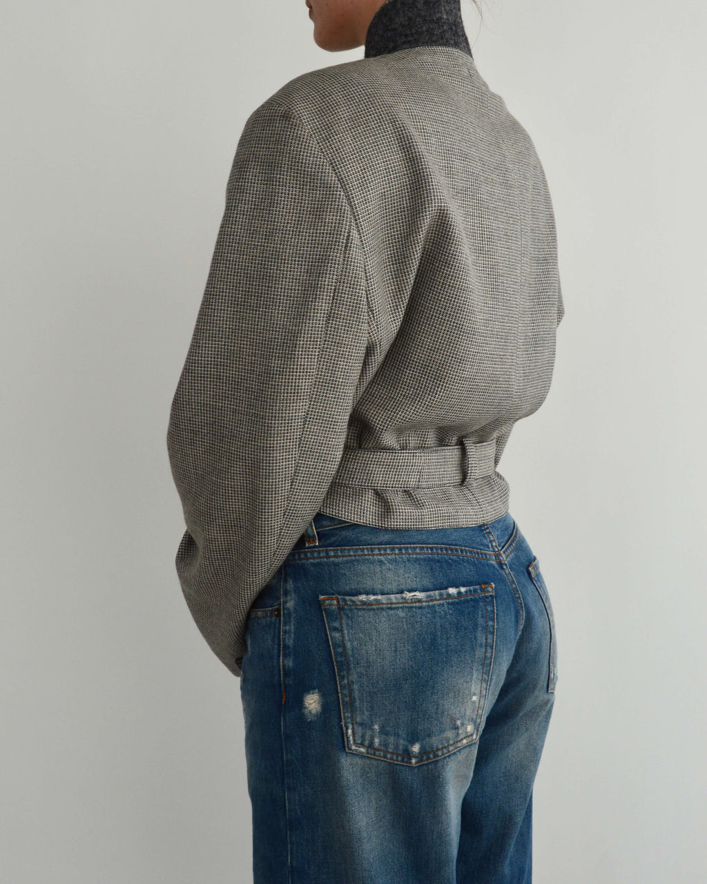 Tied-up Blazer - Textured Grey (XL)