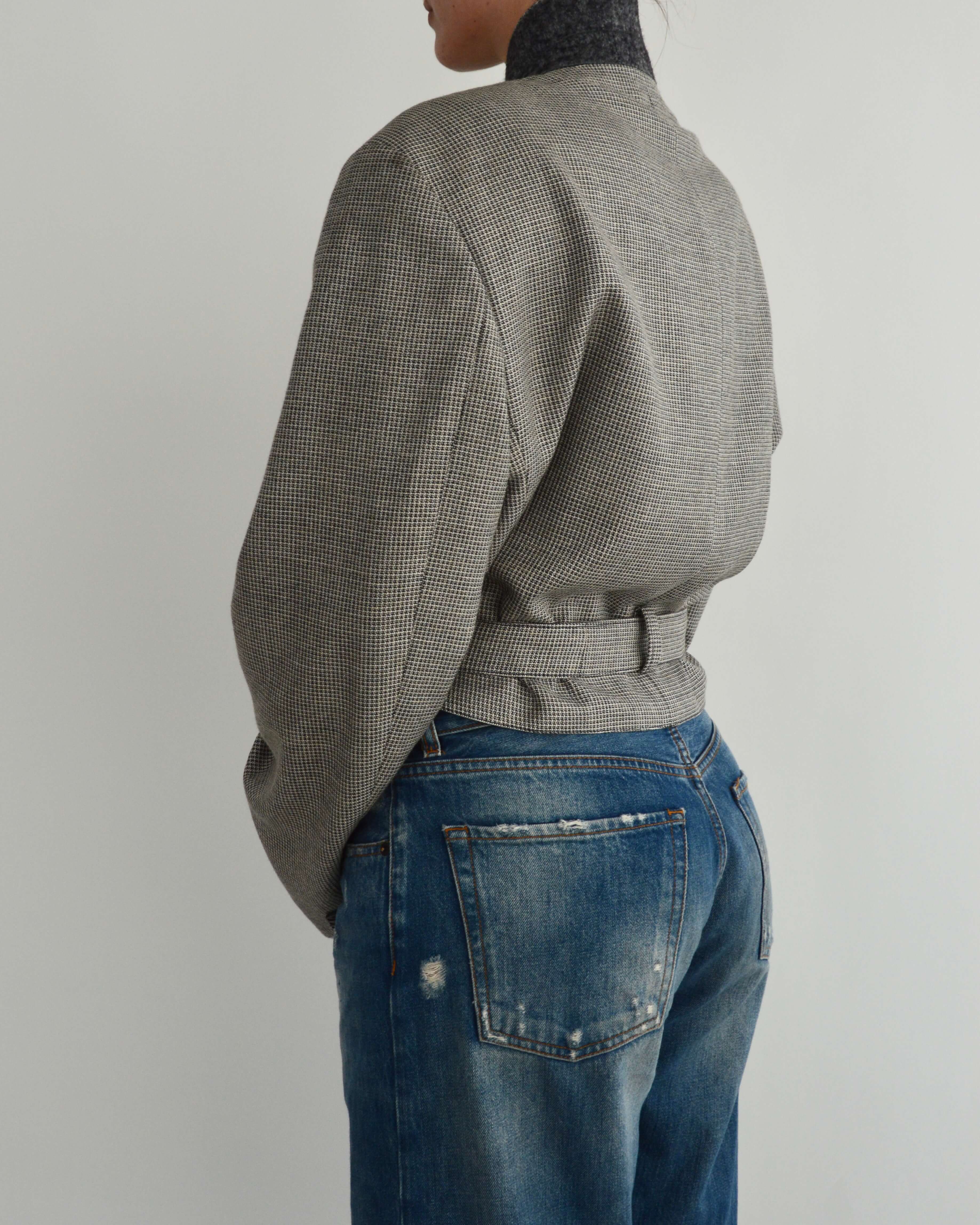 Tied-up Blazer - Textured Grey (XL)