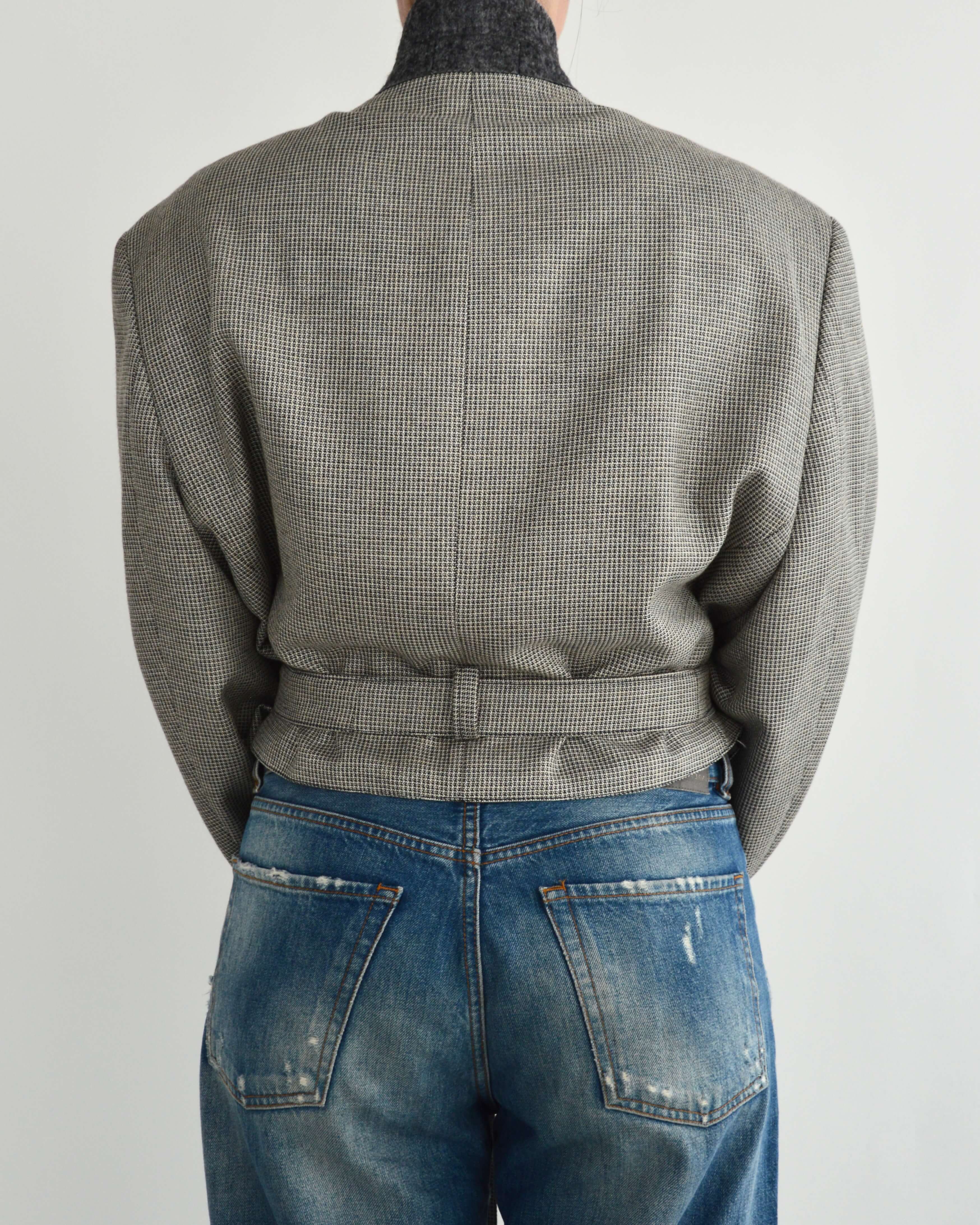 Tied-up Blazer - Textured Grey (XL)