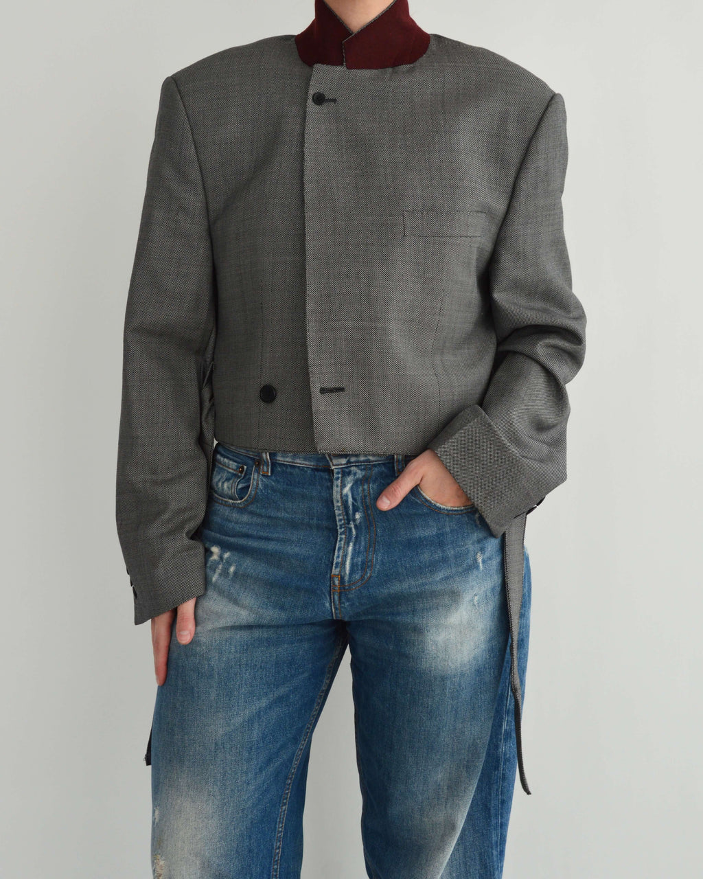 Tied-Up Blazer - Bordeauxrode kraag (M)