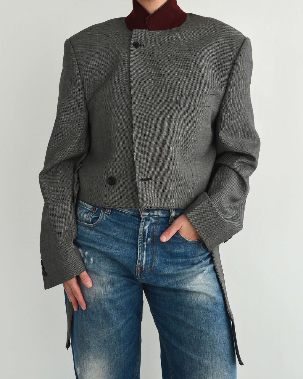 Tied-Up Blazer - Bordeauxrode kraag (M)