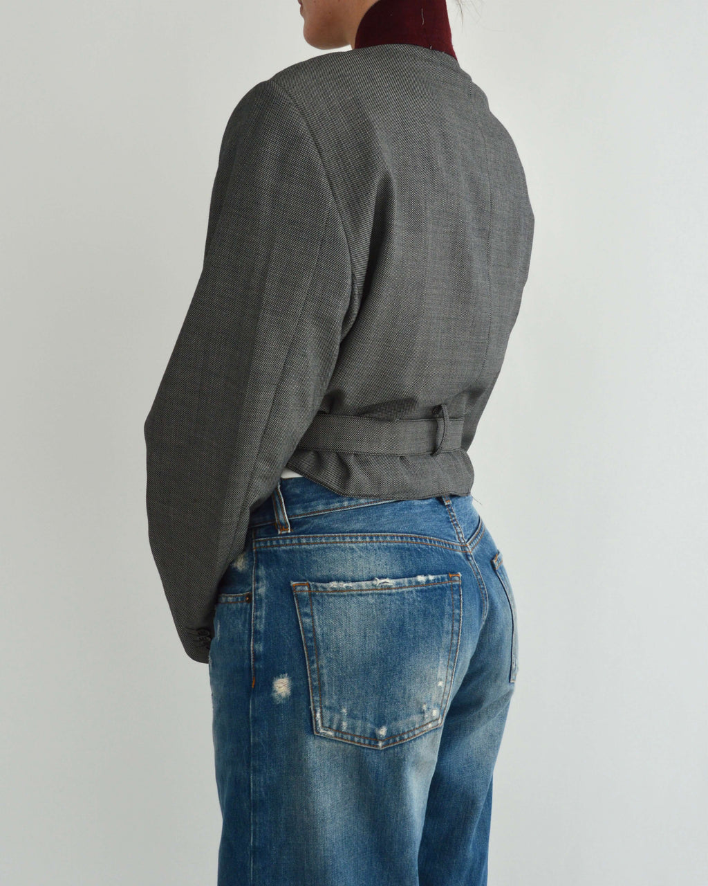 Tied-Up Blazer - Bordeauxrode kraag (M)