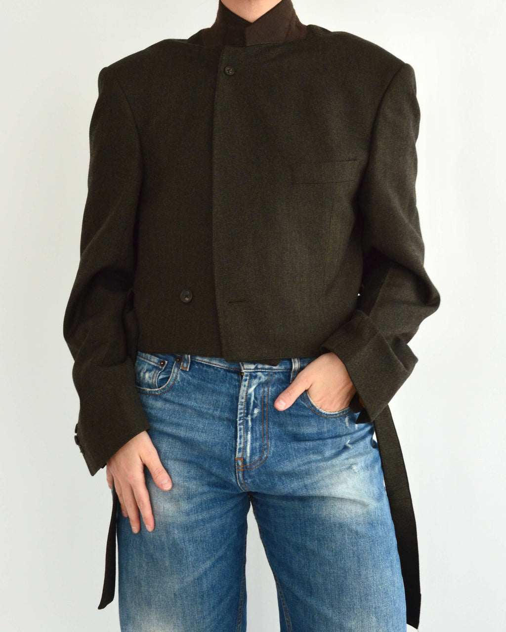 Tied-Up Blazer - Groen & Bruin (M)