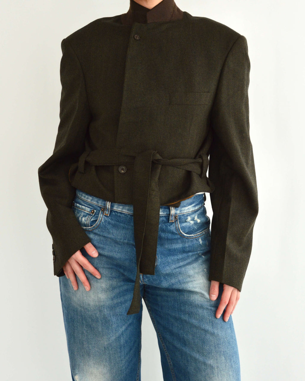 Tied-Up Blazer - Groen & Bruin (M)