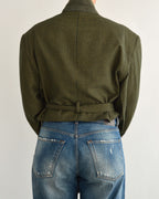 Tied-up Blazer - Green & Butter (XL)