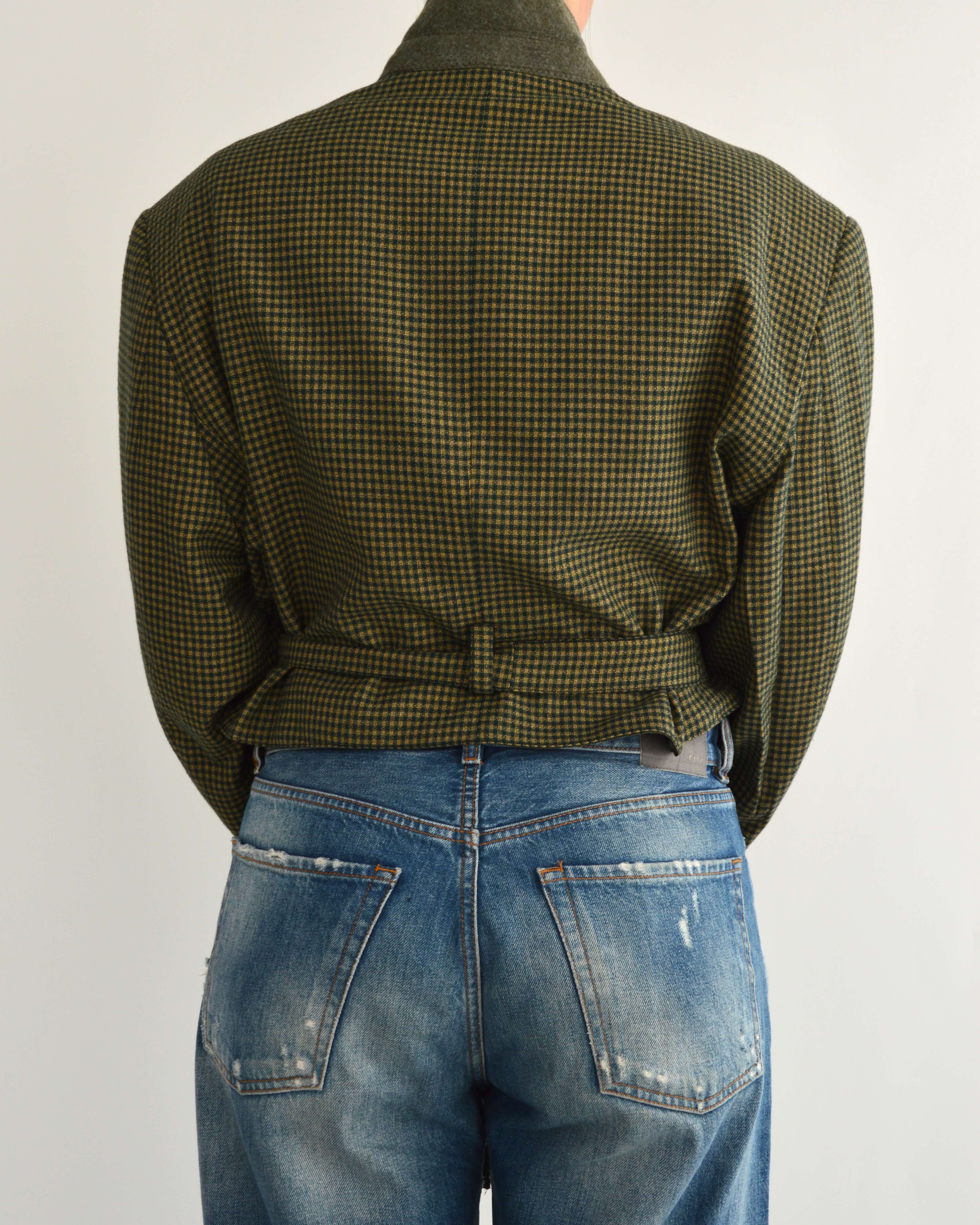 Tied-up Blazer - Green & Butter (XL)