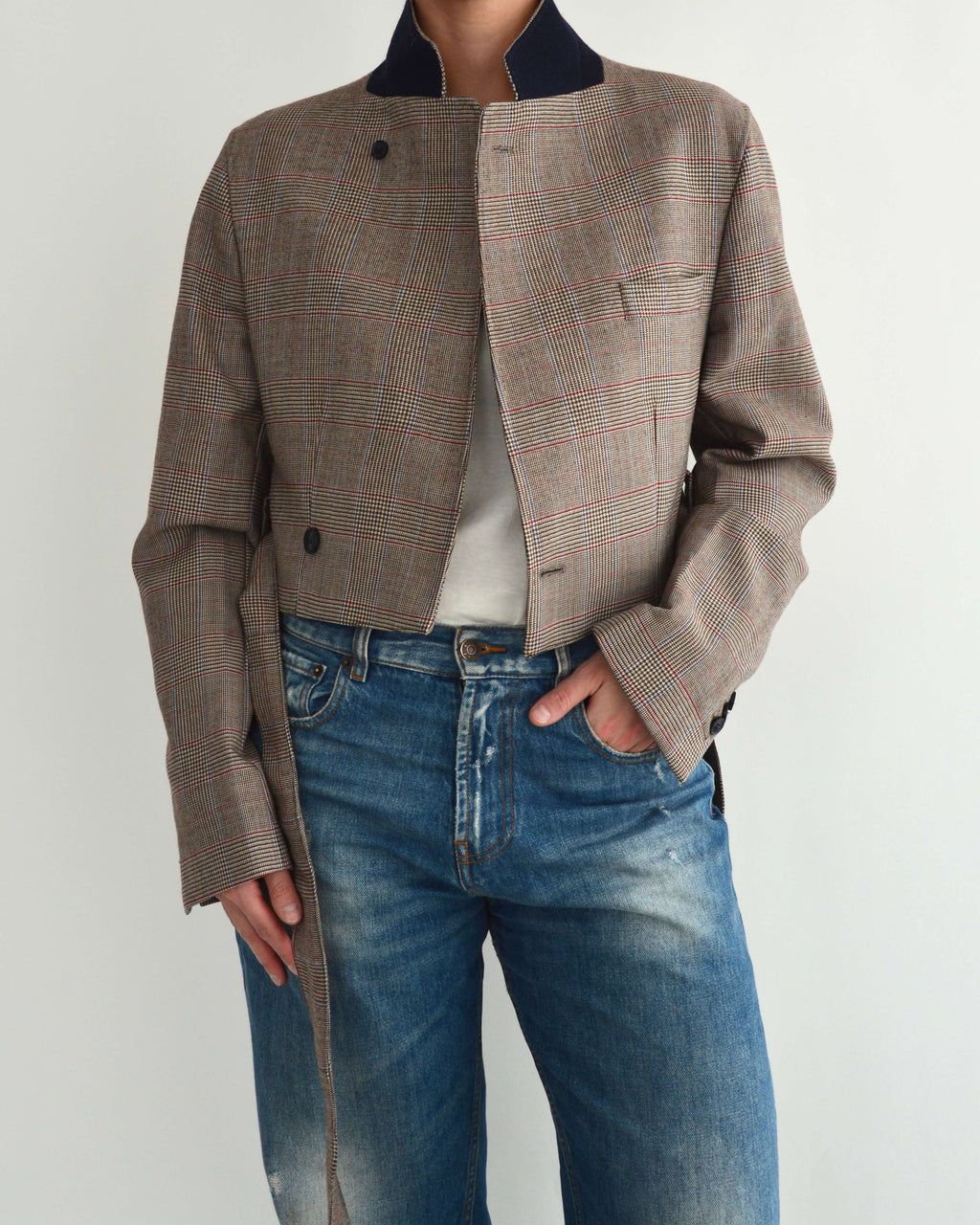 Tied-up Blazer - Checkred (XS)