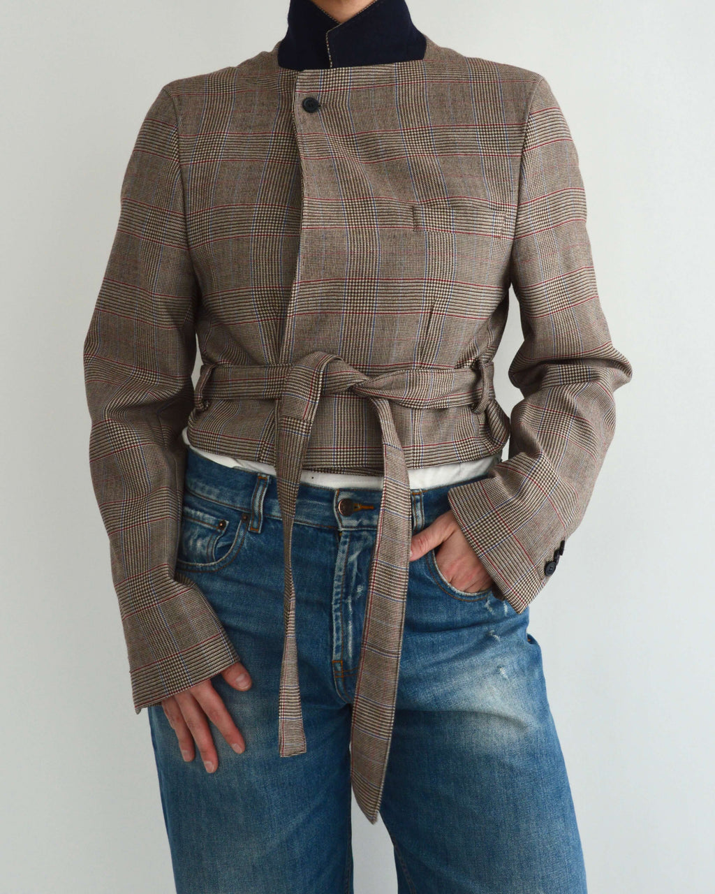 Tied-up Blazer - Checkred (XS)