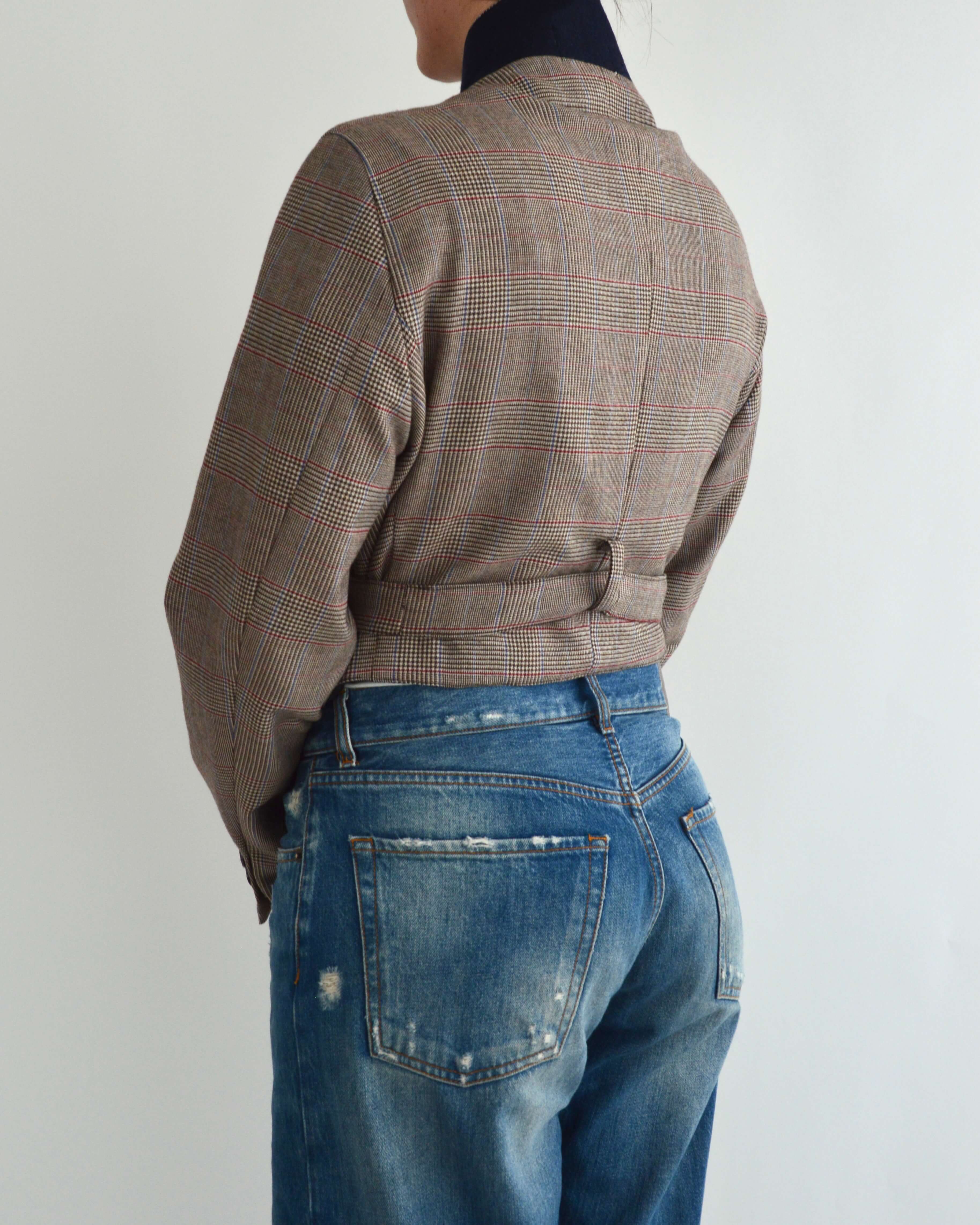 Tied-up Blazer - Checkred (XS)