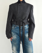 Tied-up Blazer - Textured Blue (M)
