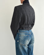 Tied-up Blazer - Textured Blue (M)