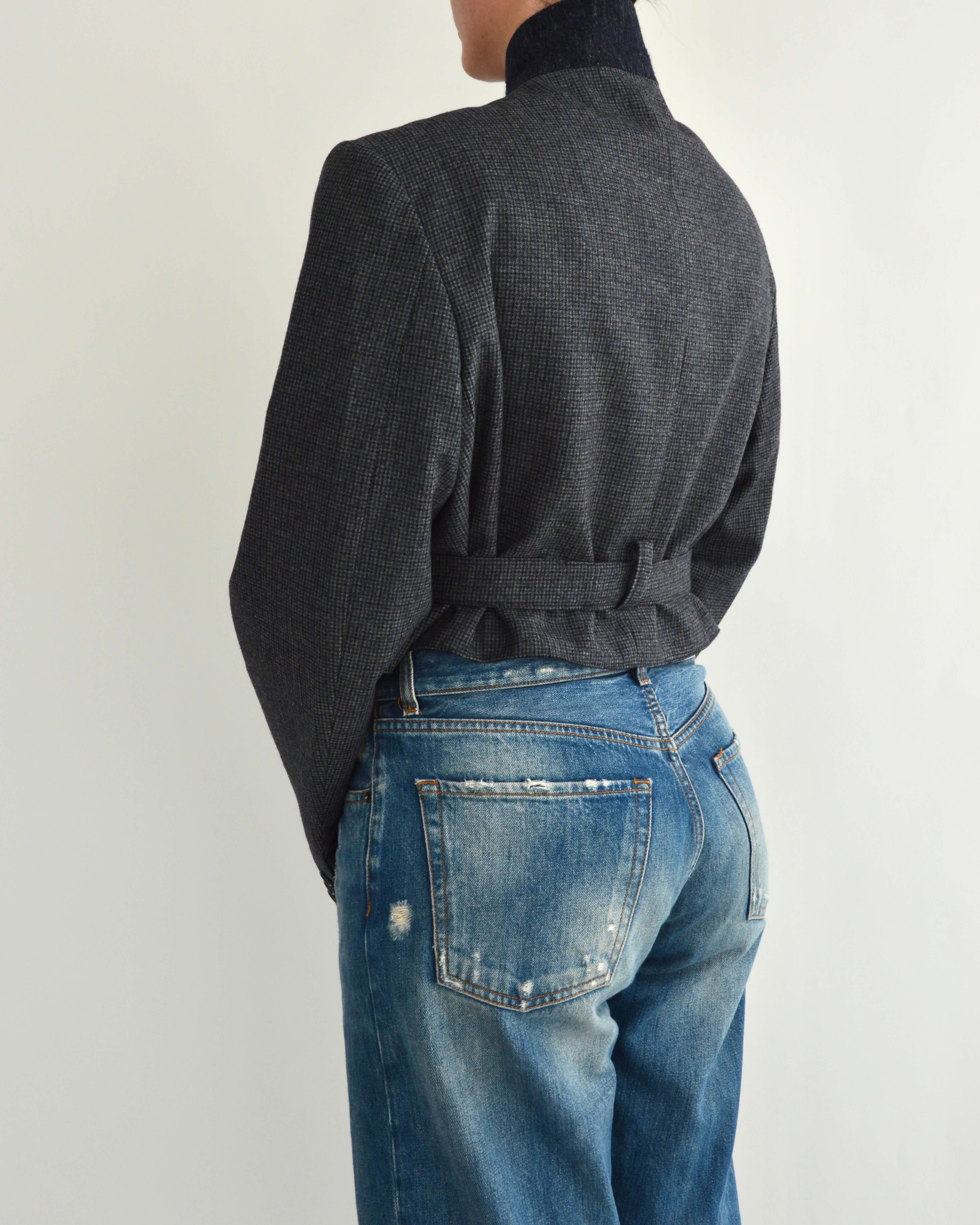 Tied-up Blazer - Textured Blue (M)