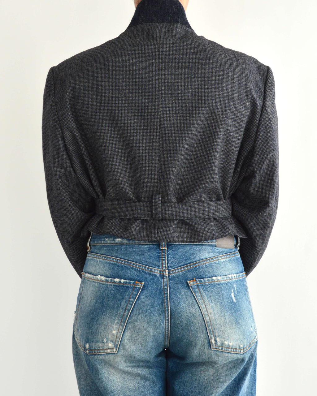 Tied-up Blazer - Textured Blue (M)