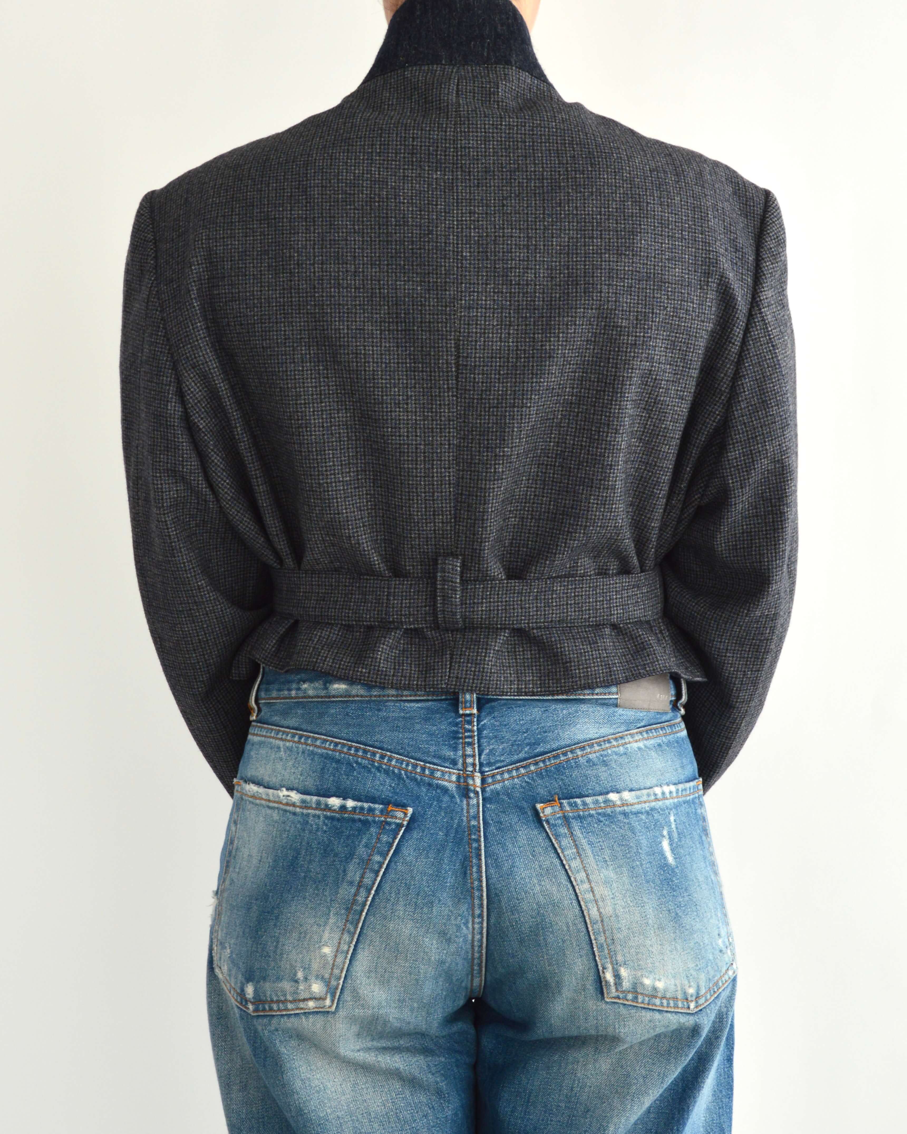 Tied-up Blazer - Textured Blue (M)