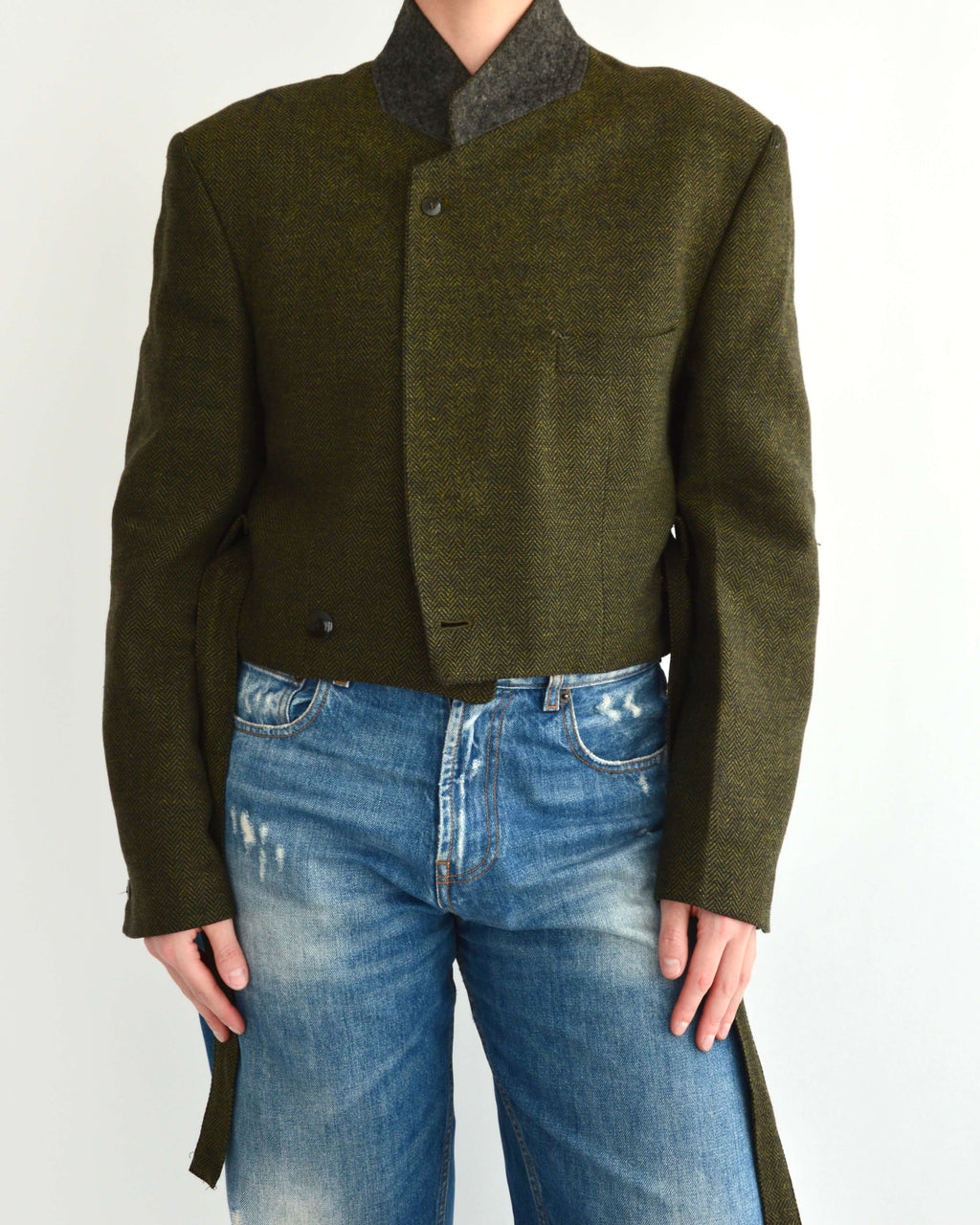 Tied-Up Blazer - Groen met textuur (L)