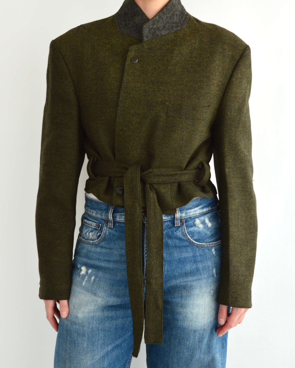 Tied-Up Blazer - Groen met textuur (L)