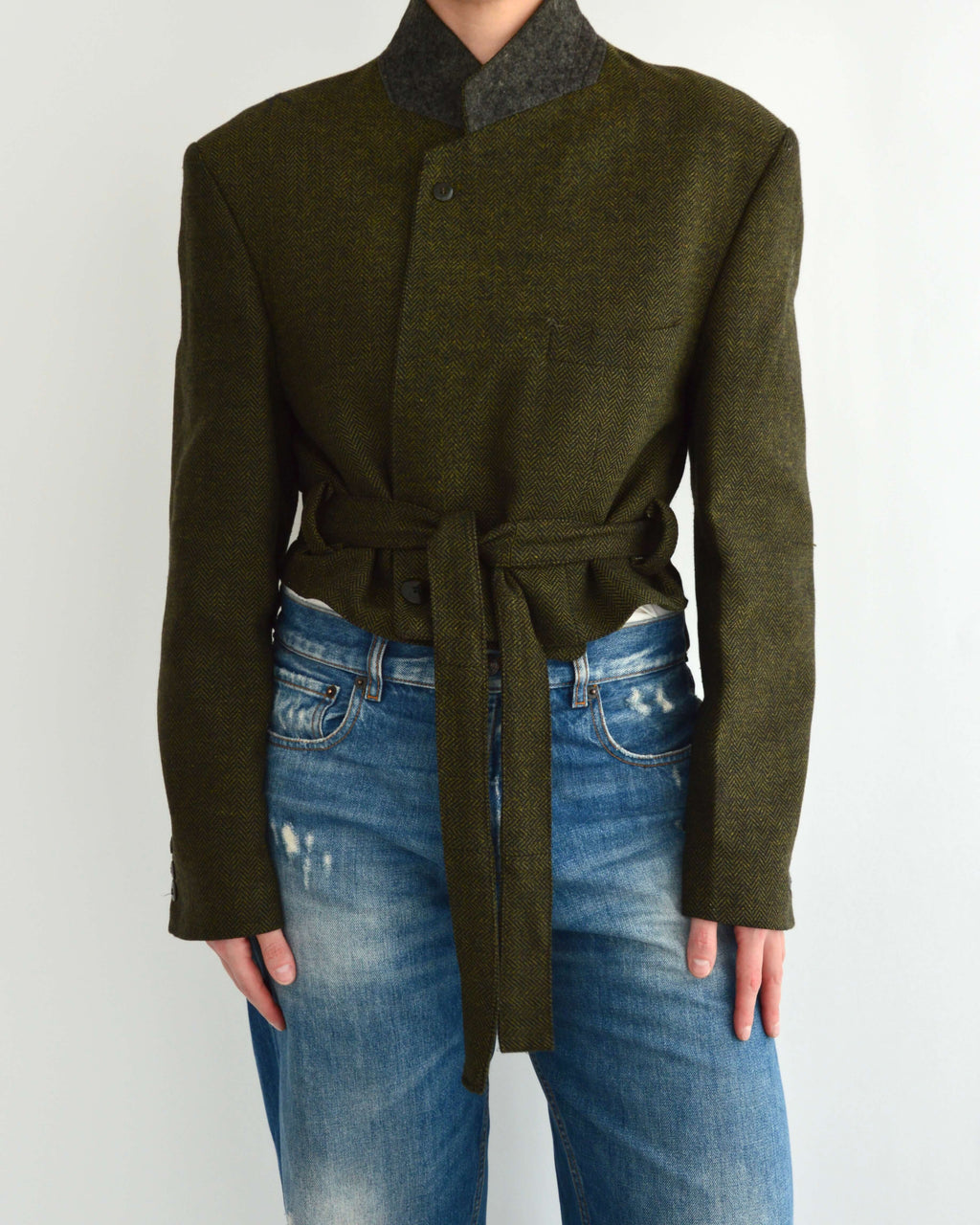 Tied-Up Blazer - Groen met textuur (L)
