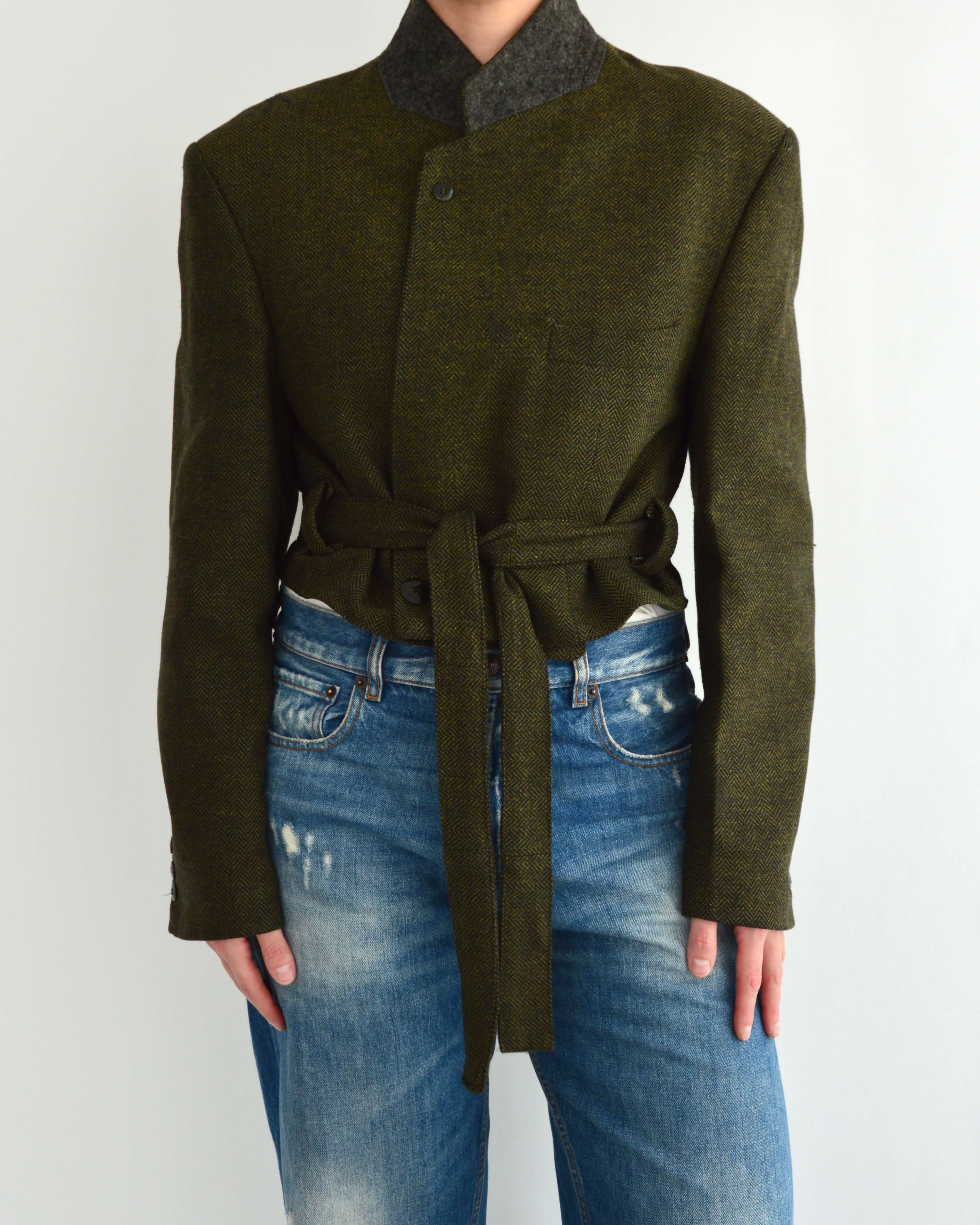Tied-up Blazer - Textured Green (L)
