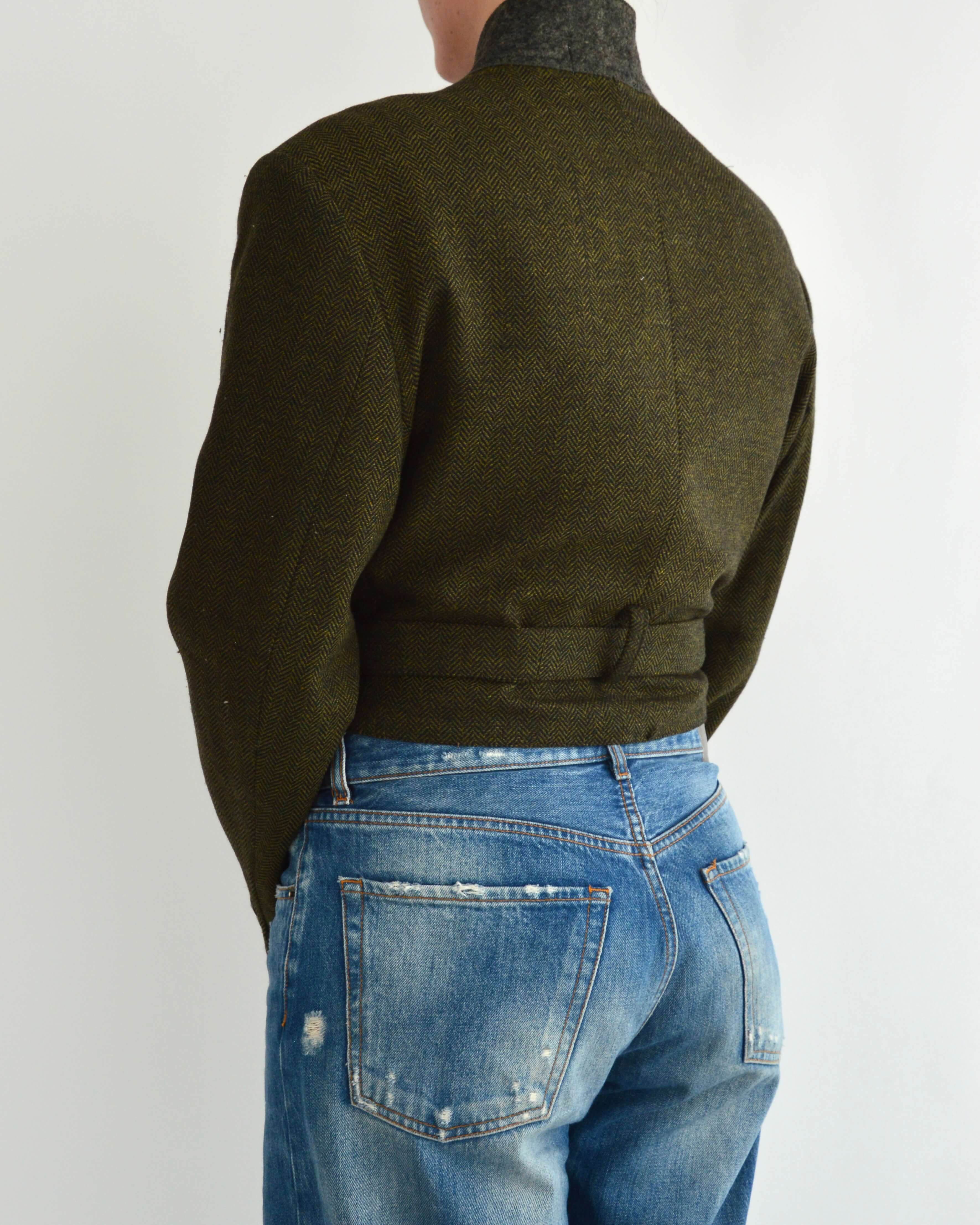 Tied-up Blazer - Textured Green (L)