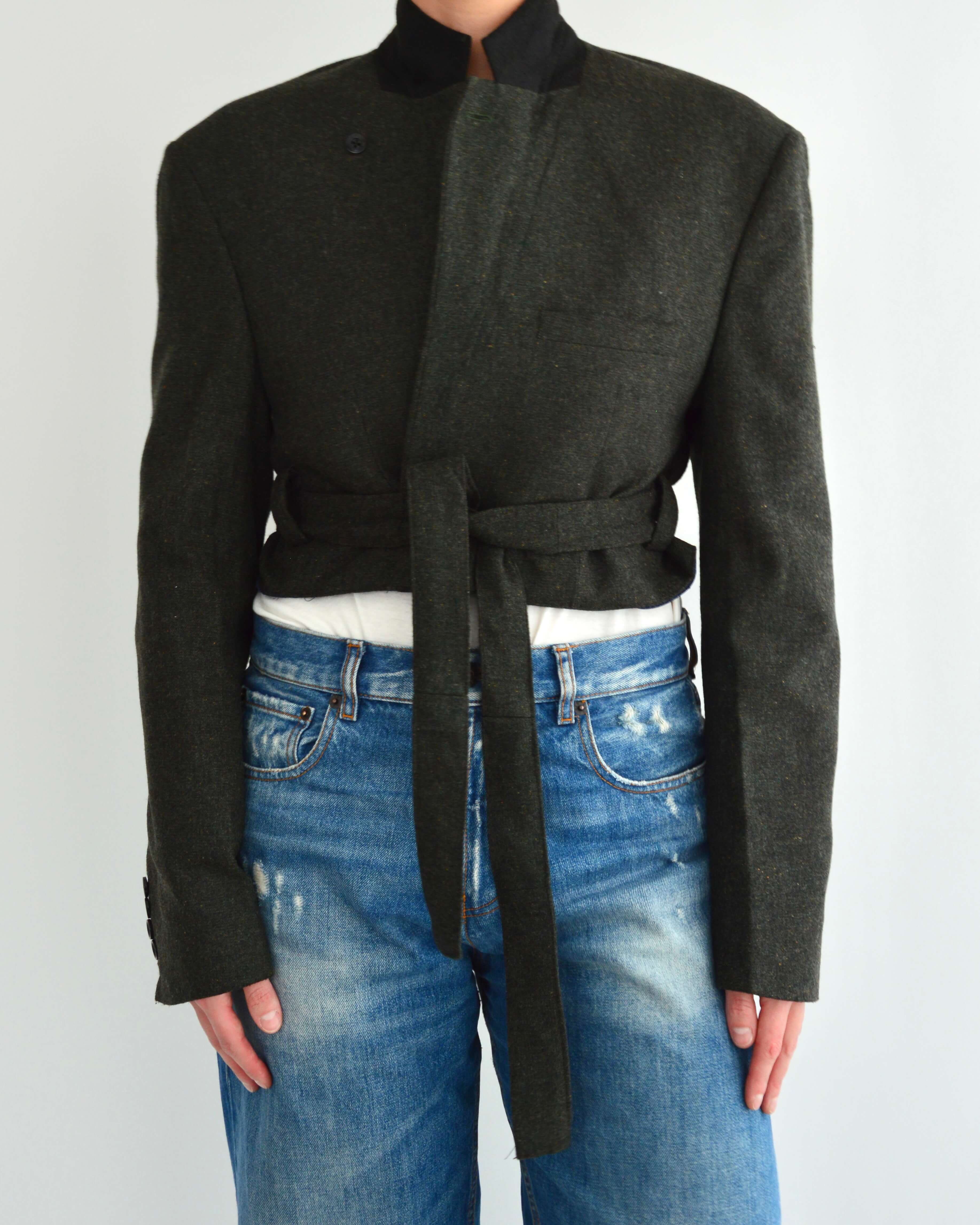 Tied-up Blazer - Dark Green (S)