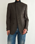 High Neck Blazer - Brown (XS)