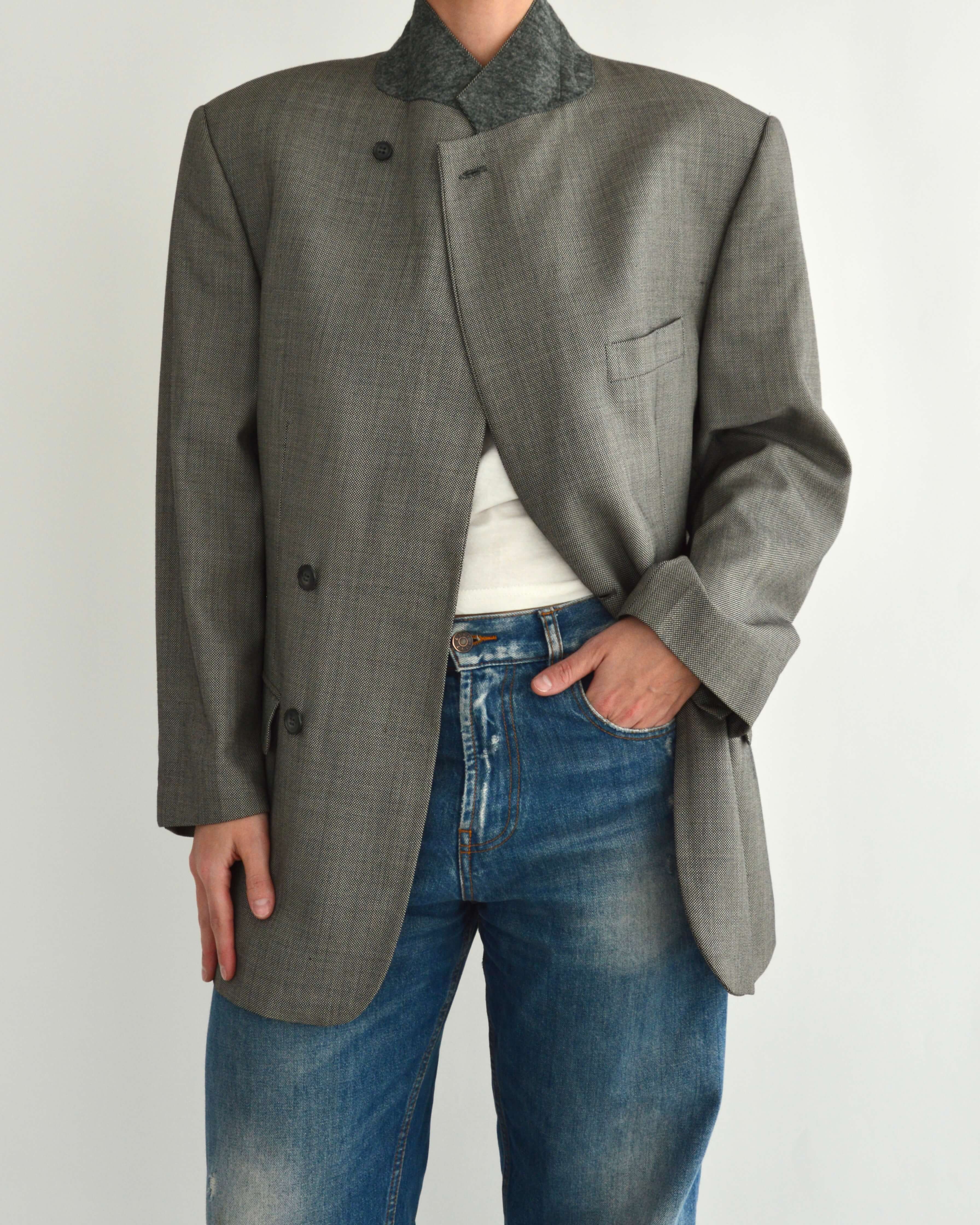 High Neck Blazer - Business Grey (M)