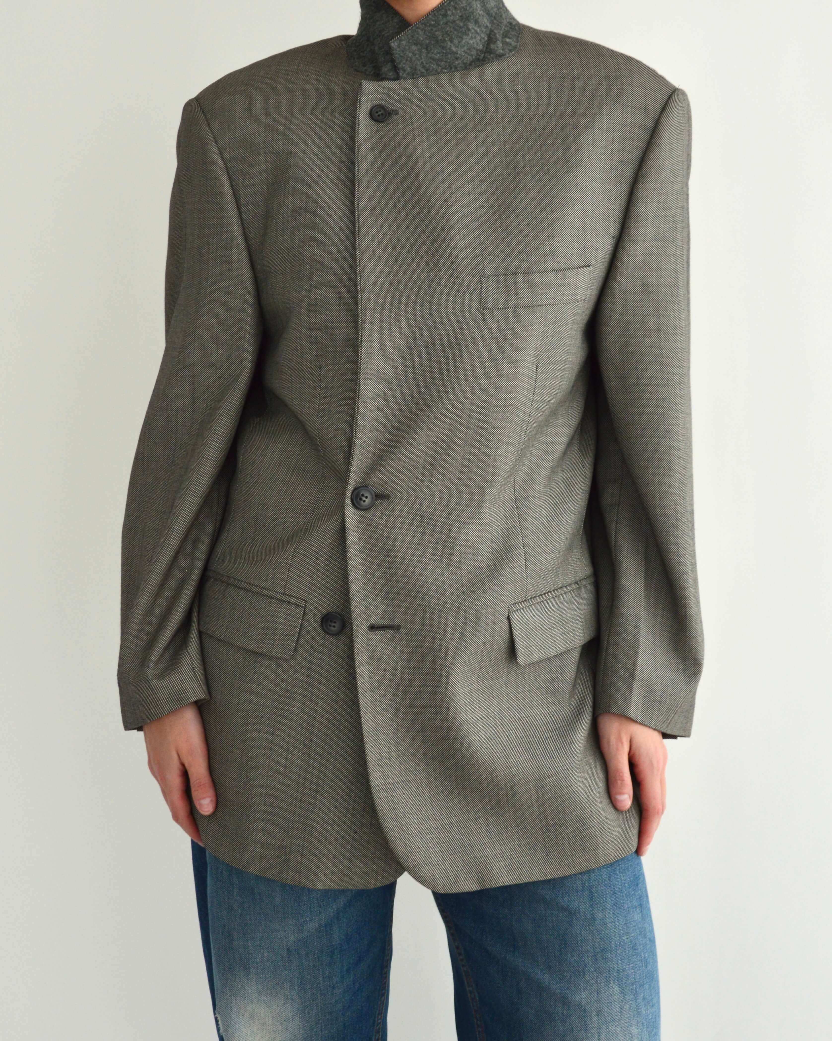 High Neck Blazer - Business Grey (M)