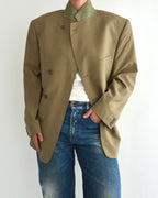 High Neck Blazer - Vegan Beige (L)