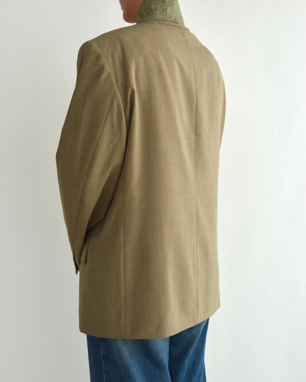 High Neck Blazer - Vegan Beige (L)