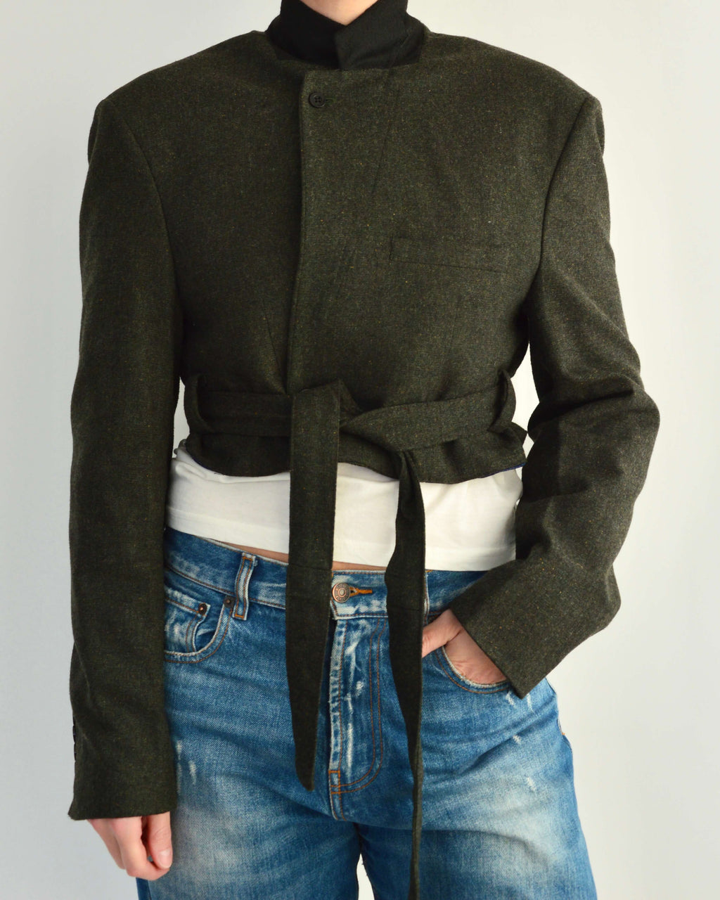 Tied-up Blazer - Dark Green (S)