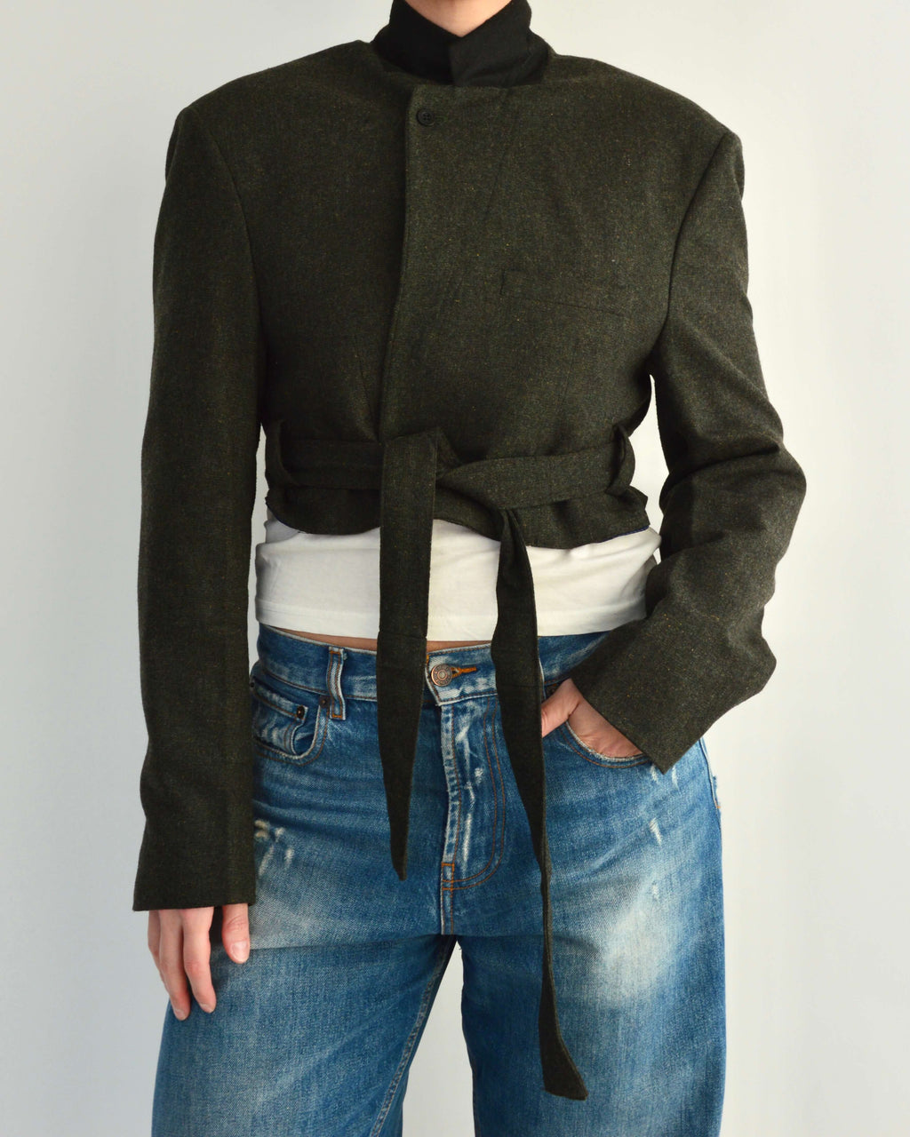 Tied-up Blazer - Dark Green (S)