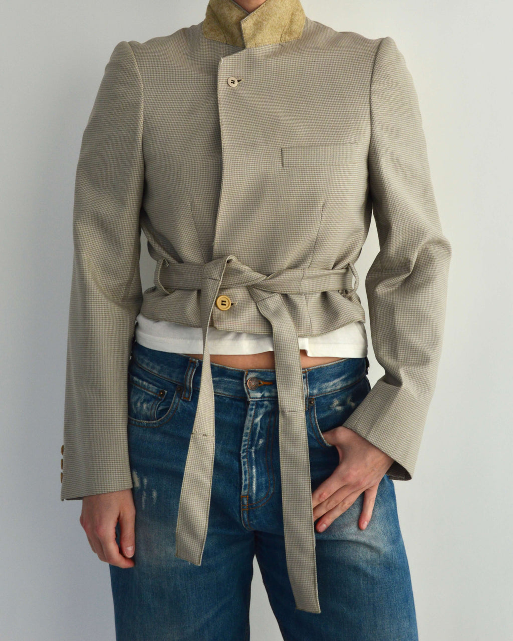 Tied-up Blazer - Light Cream (XS)