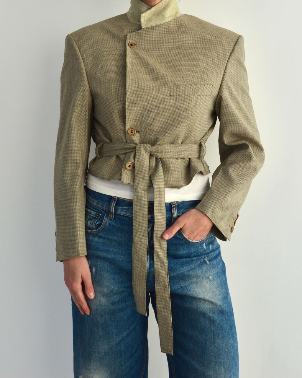 Tied-up Blazer - Oatmeal (S)