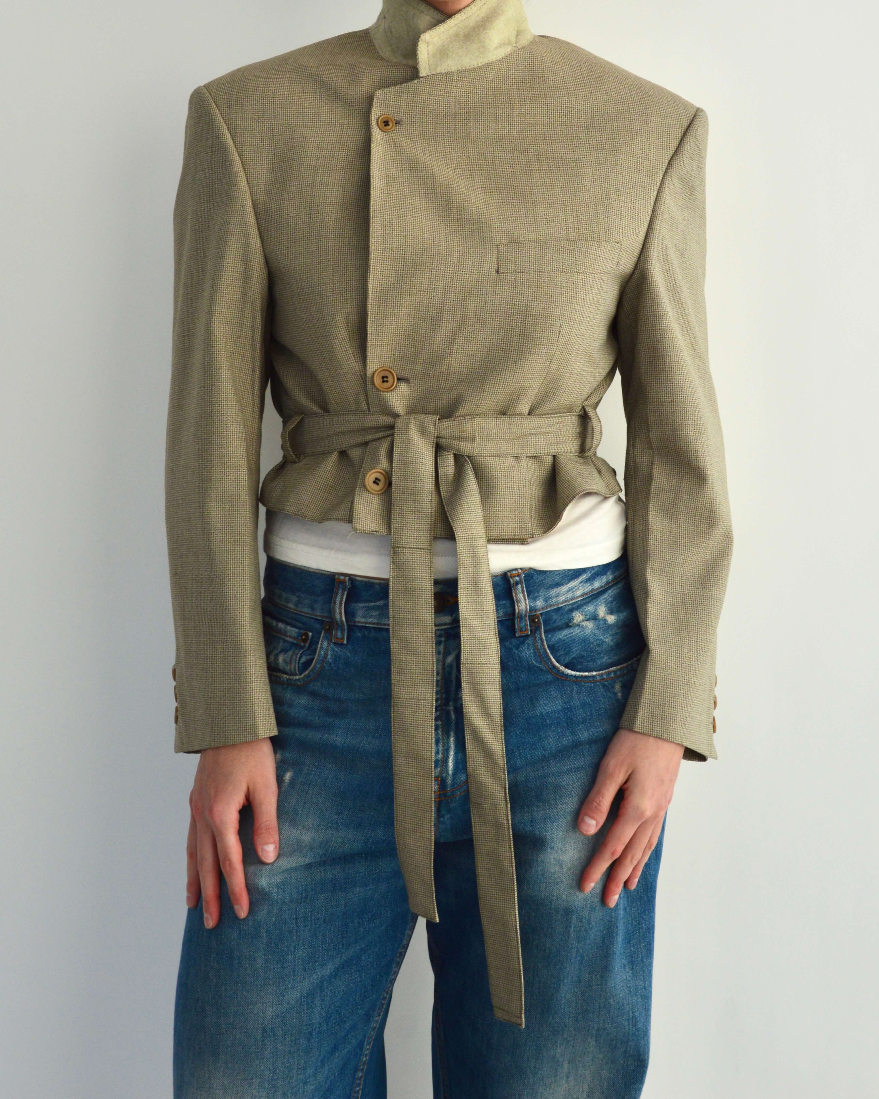 Tied-up Blazer - Oatmeal (S)