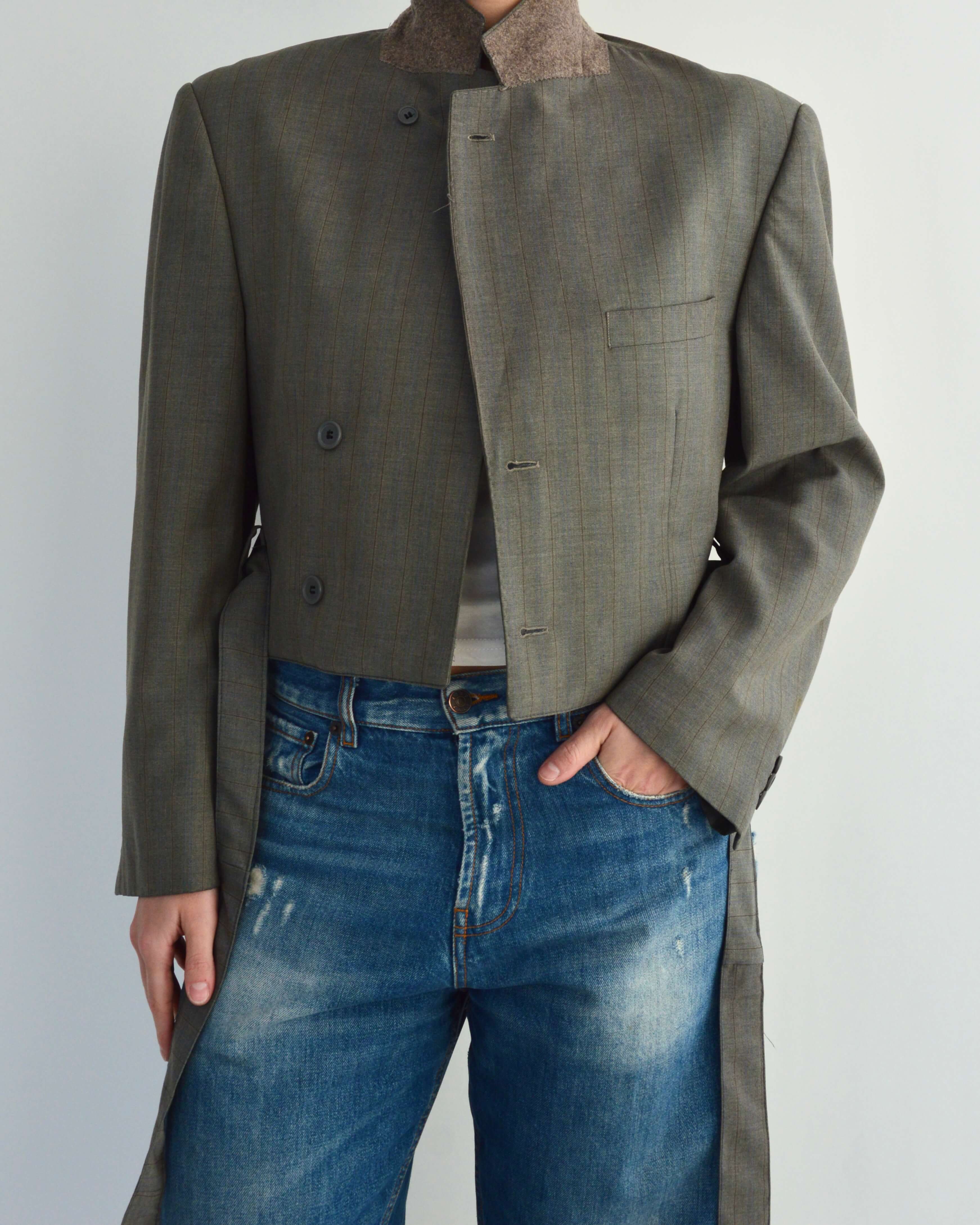 Vegan Tied-up Blazer - Dark Green (M)