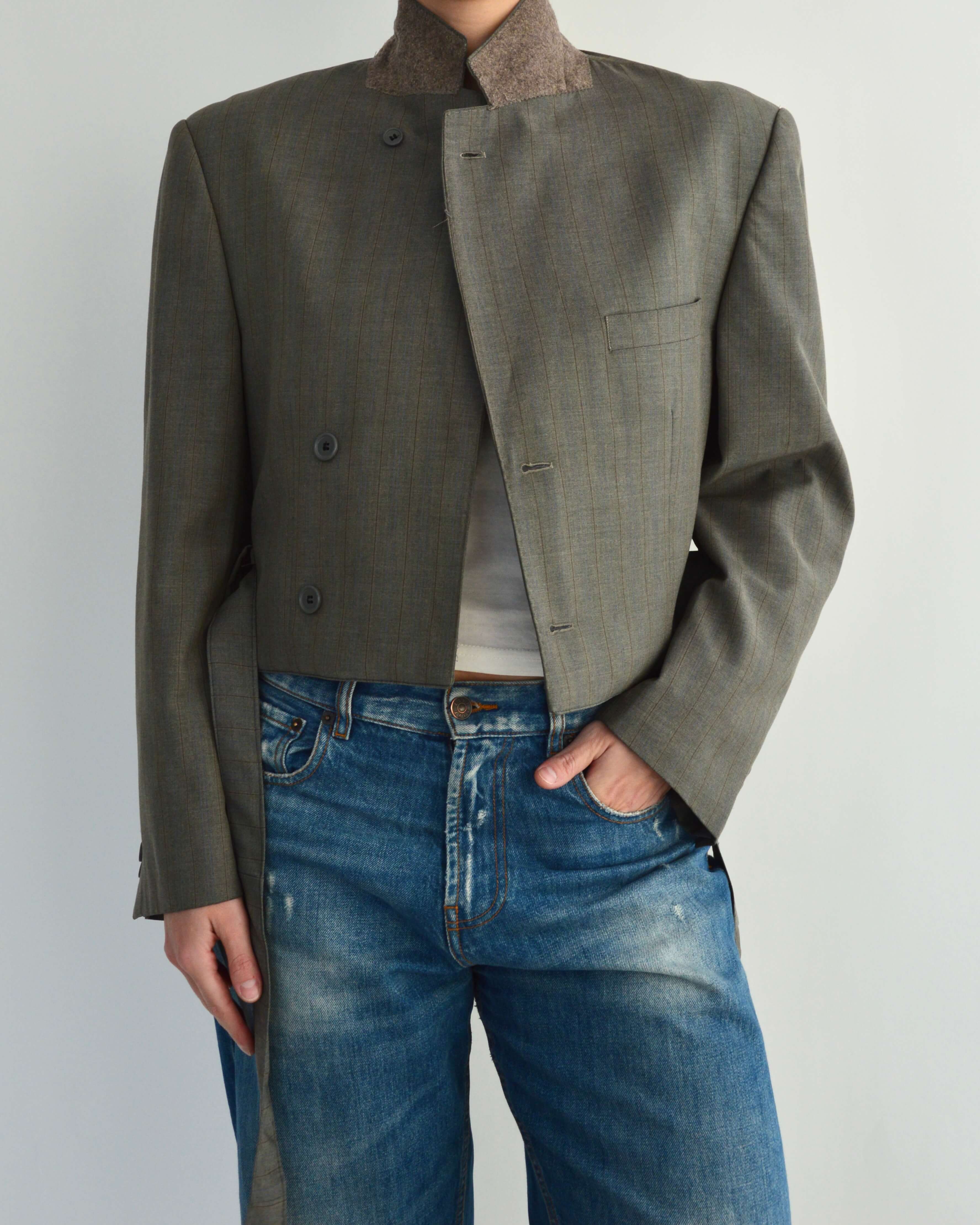 Vegan Tied-up Blazer - Dark Green (M)