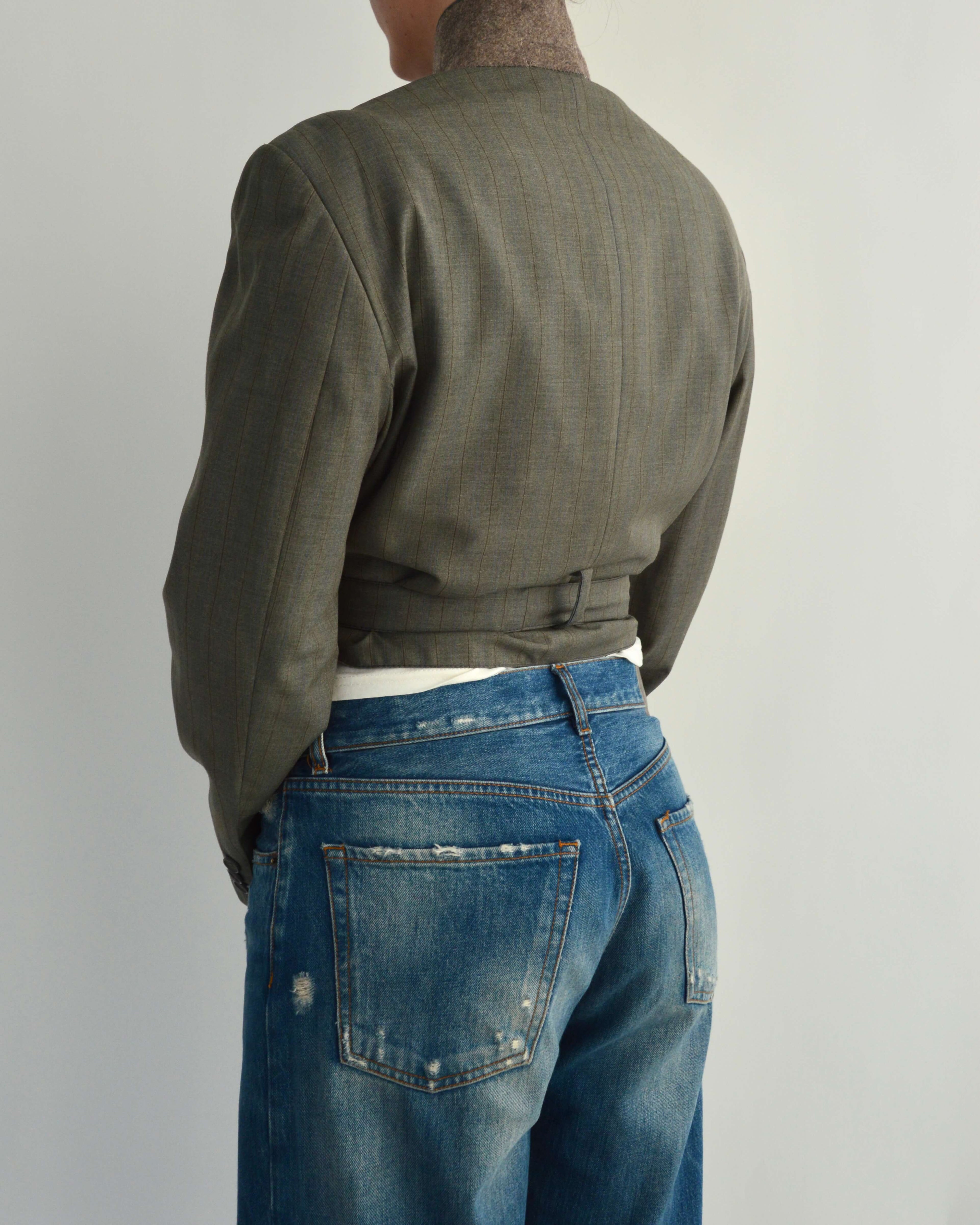 Vegan Tied-up Blazer - Dark Green (M)