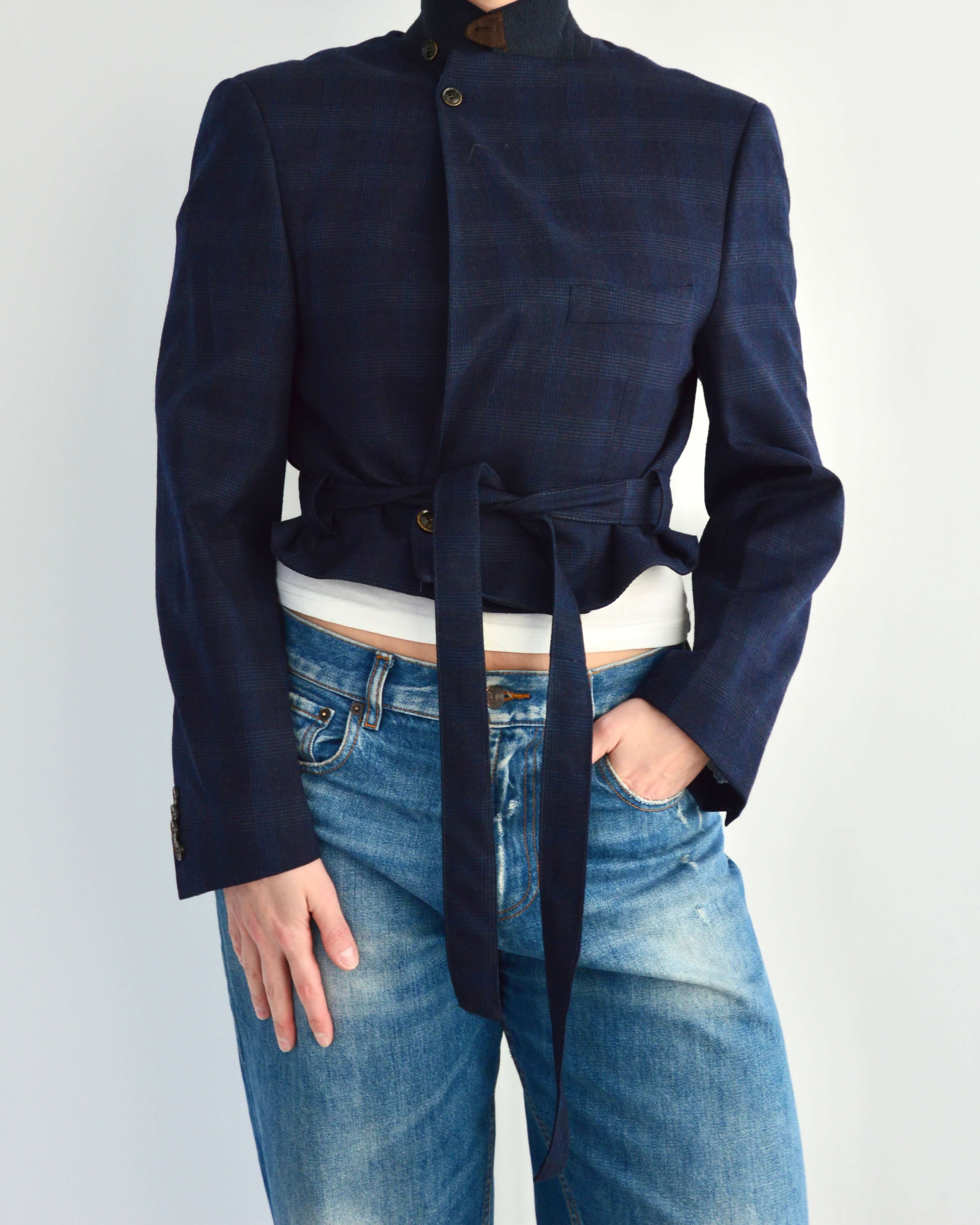 Tied-up Blazer - Checkred Blue (S)